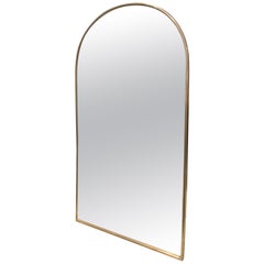 Midcentury Italian Arched Brass Mirror