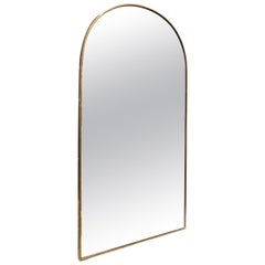 Midcentury Italian Arched Brass Mirror