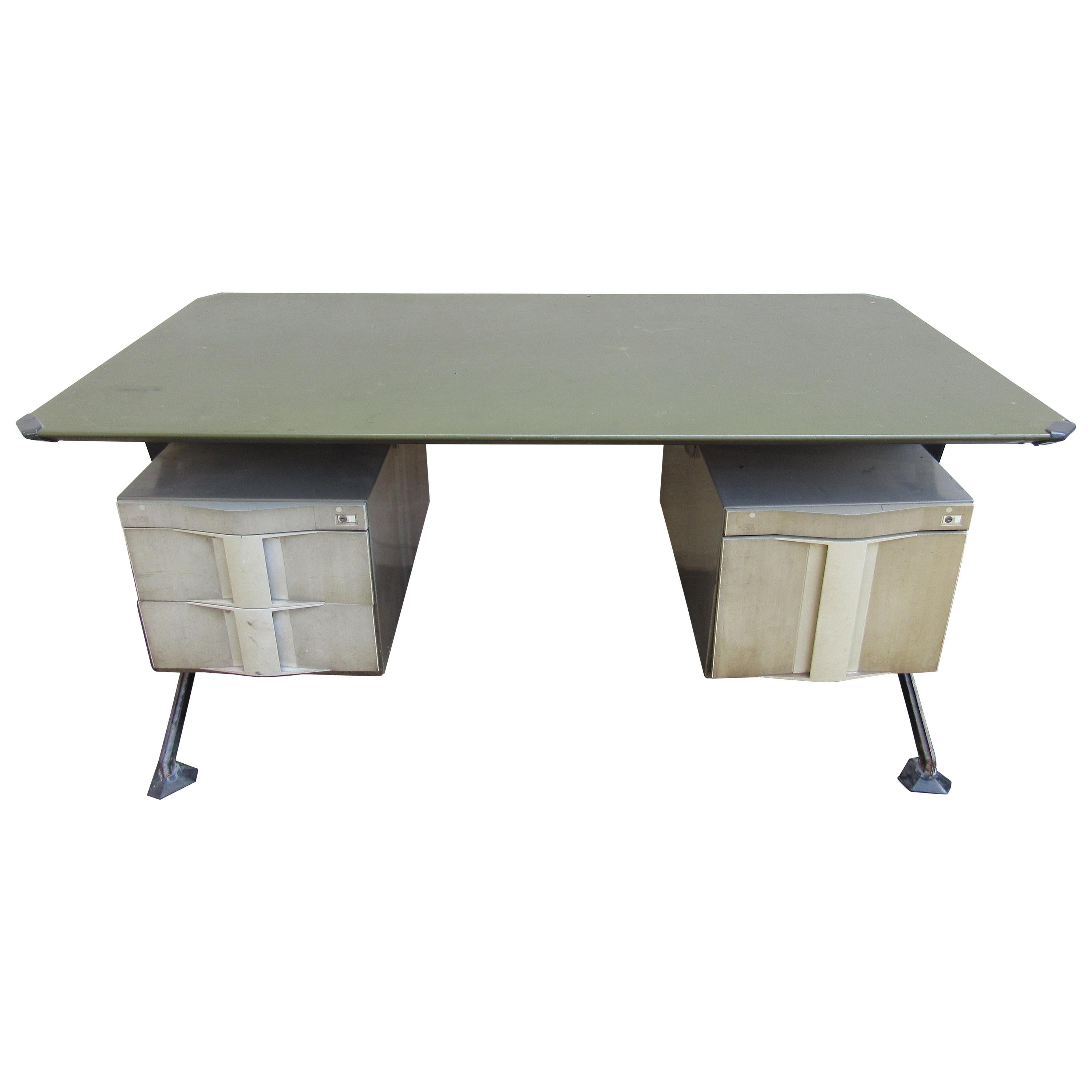 Midcentury Italian Arco Desk by BBPR for Olivetti Synthesis For Sale
