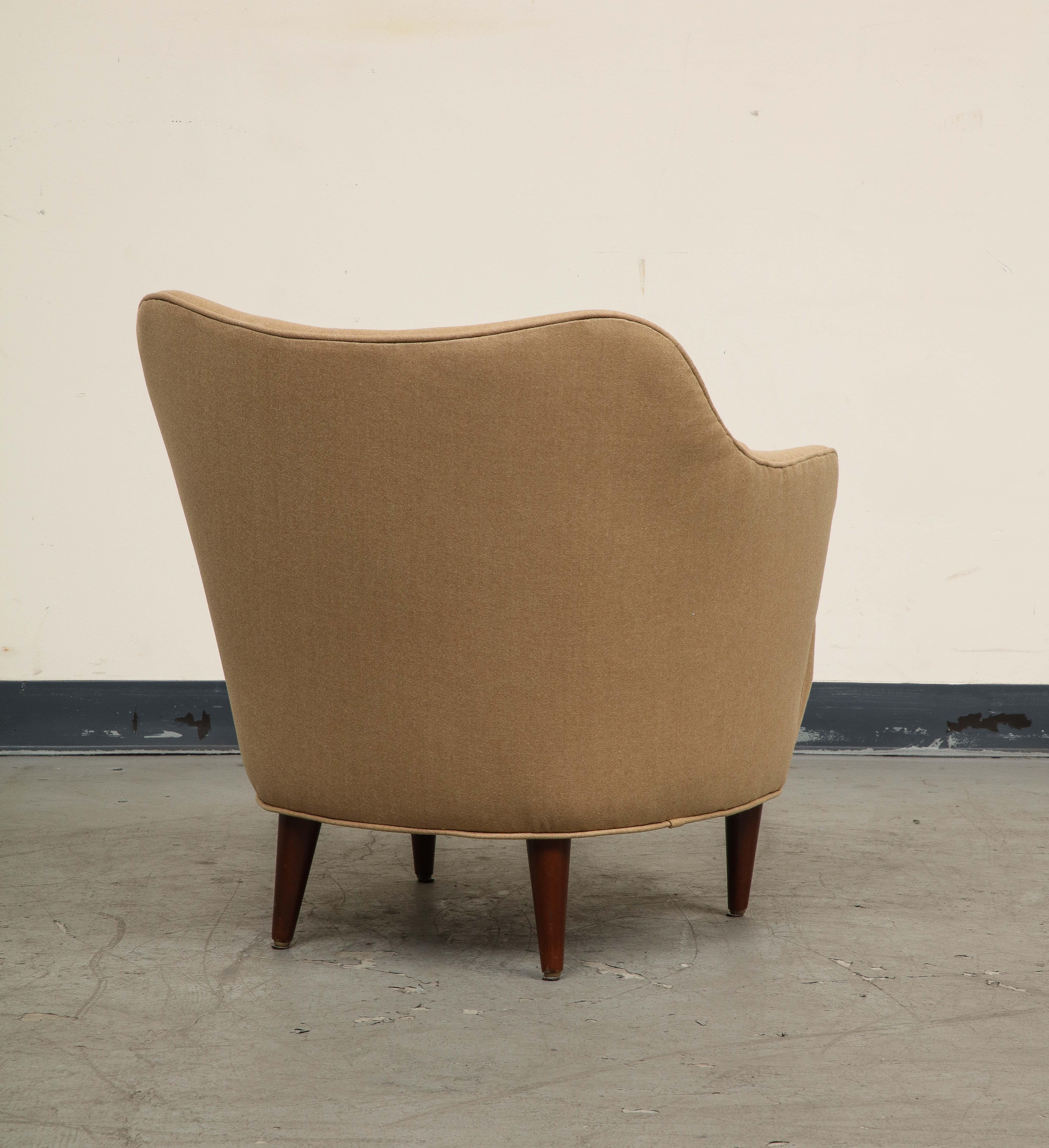 Italienischer Sessel aus der Mitte des Jahrhunderts von Gio Ponti für Casa e Giardino, 1950er Jahre (Wolle) im Angebot