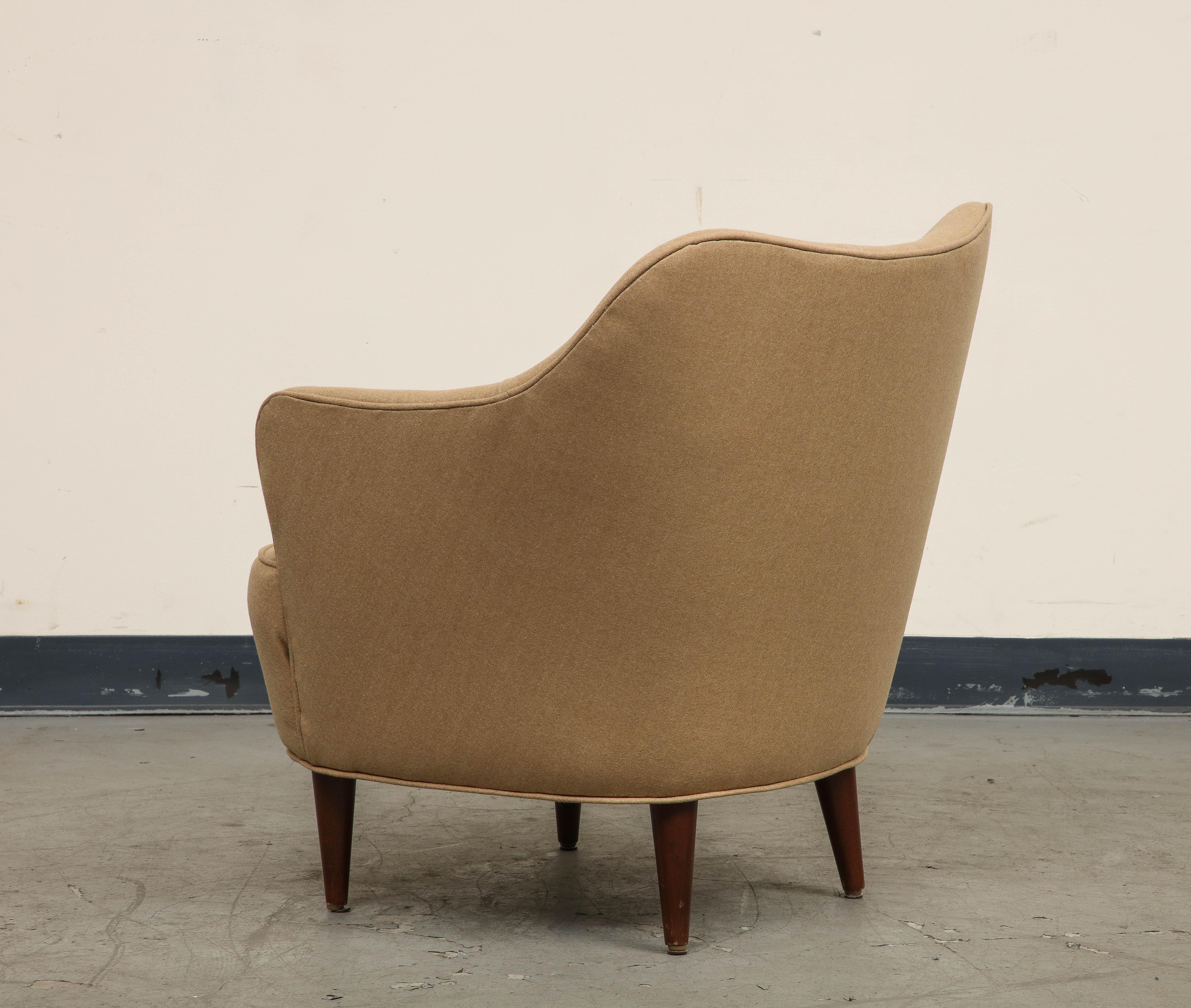 Wool Midcentury Italian Armchair by Gio Ponti for Casa e Giardino, 1950s For Sale