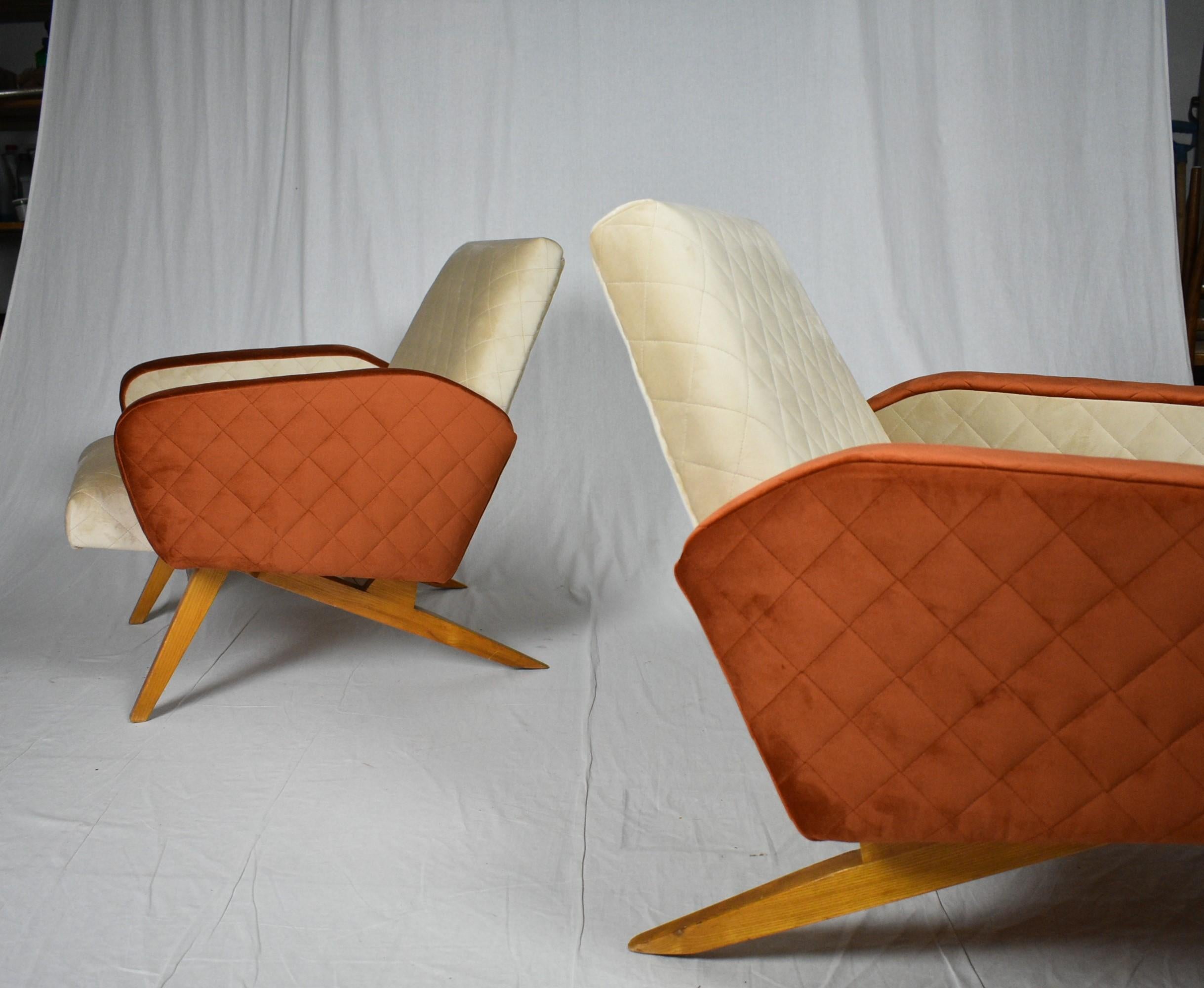 Fauteuils italiens du milieu du siècle dernier, 1965 en vente 2
