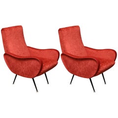 Midcentury Italian Armchairs in Style of Marco Zanuso