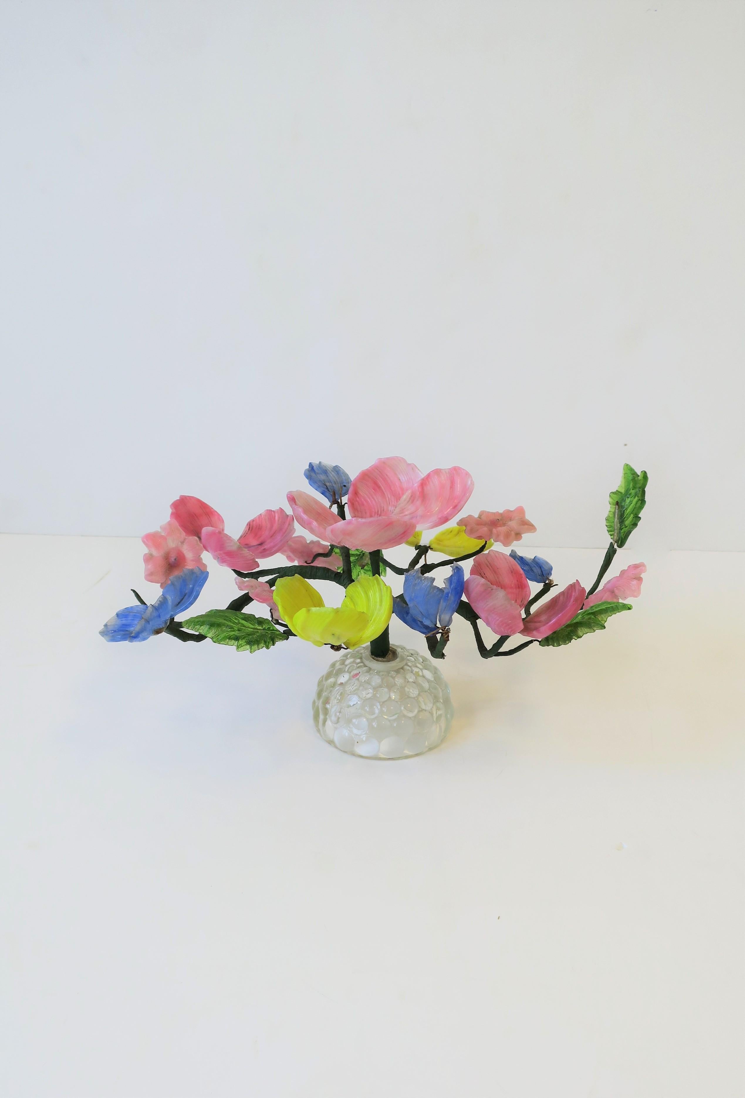 Midcentury Italian Art Glass Floral Arrangment Sculpture Piece 6