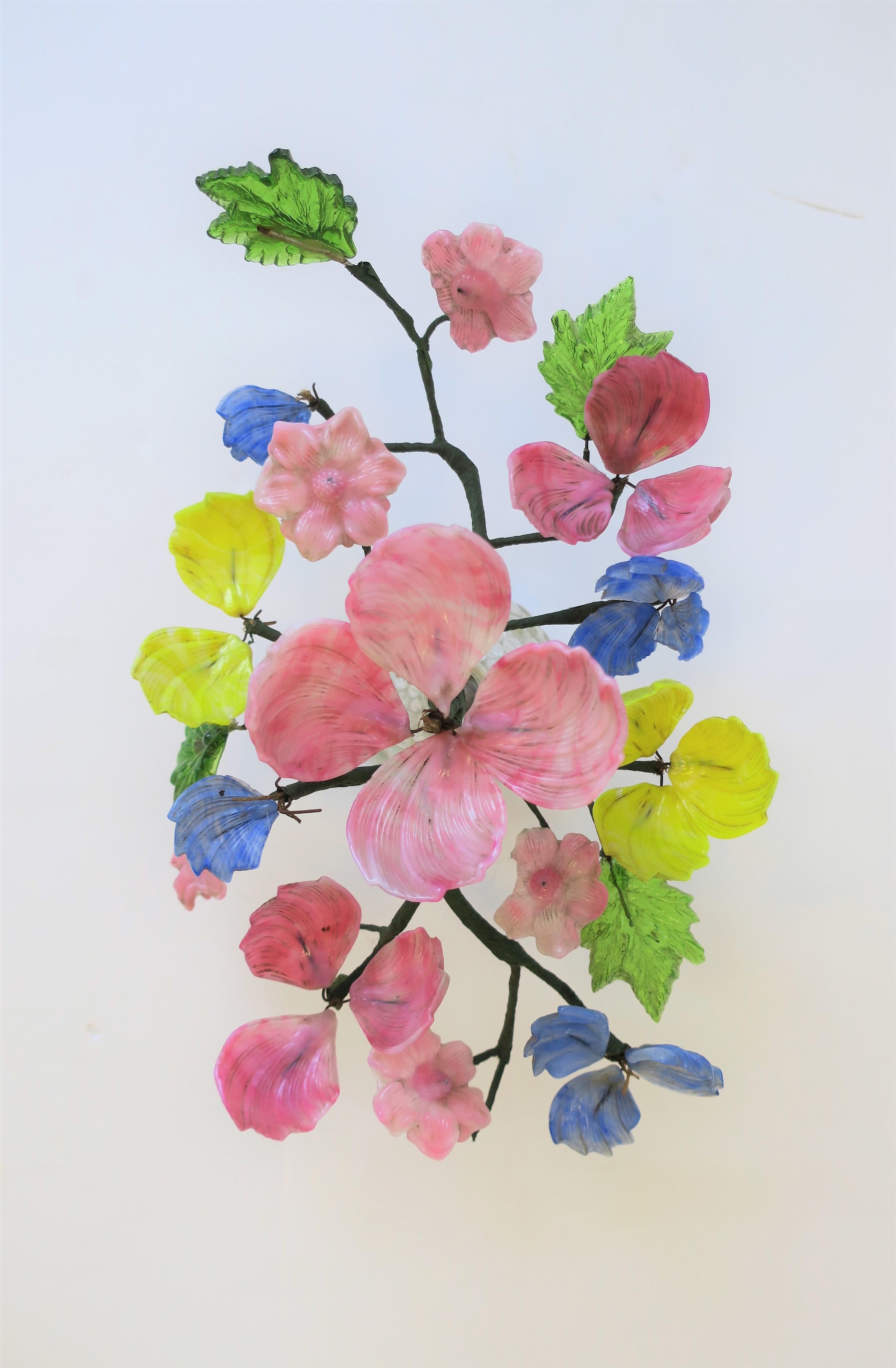 20th Century Midcentury Italian Art Glass Floral Arrangment Sculpture Piece