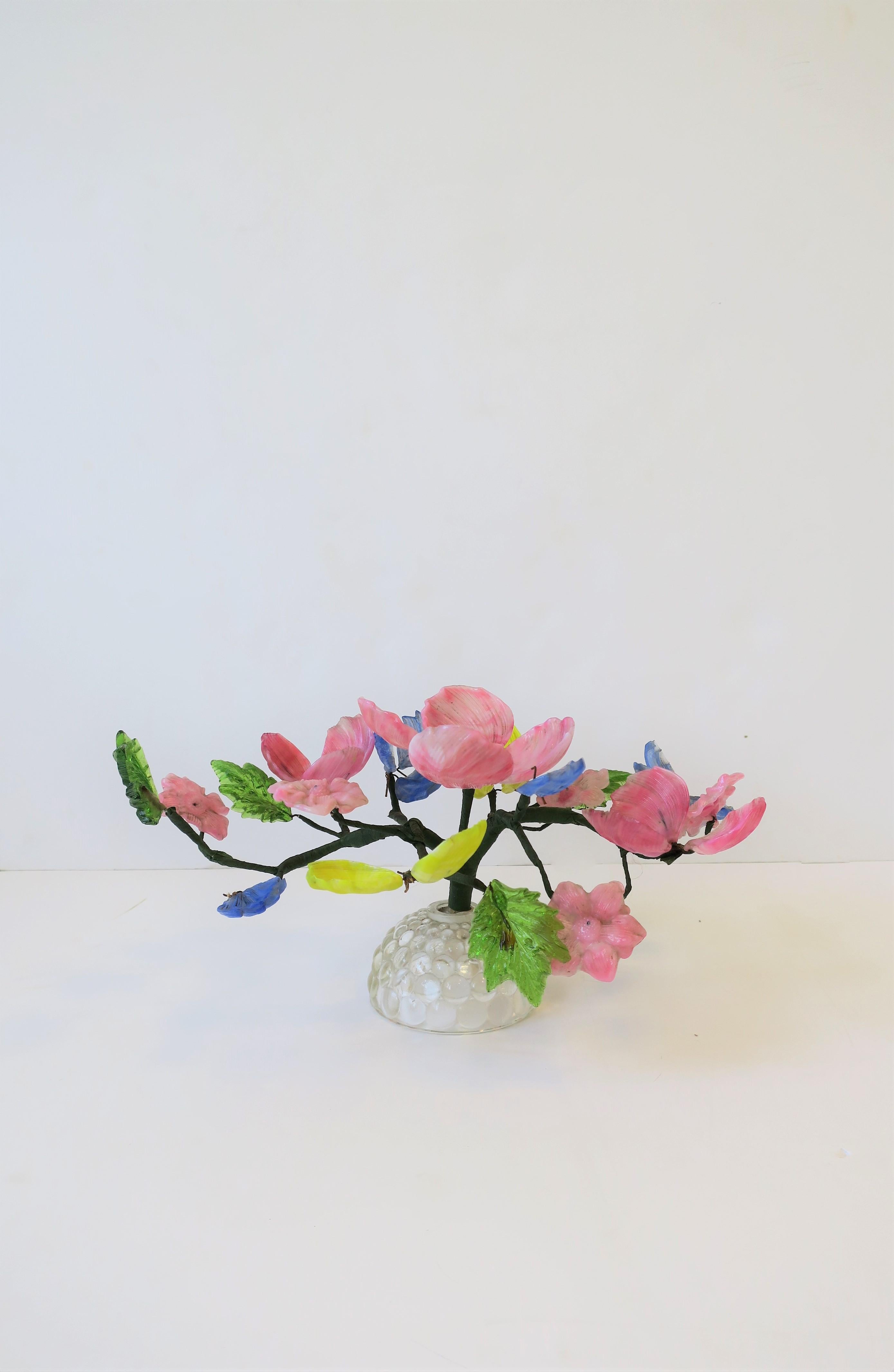Midcentury Italian Art Glass Floral Arrangment Sculpture Piece 2
