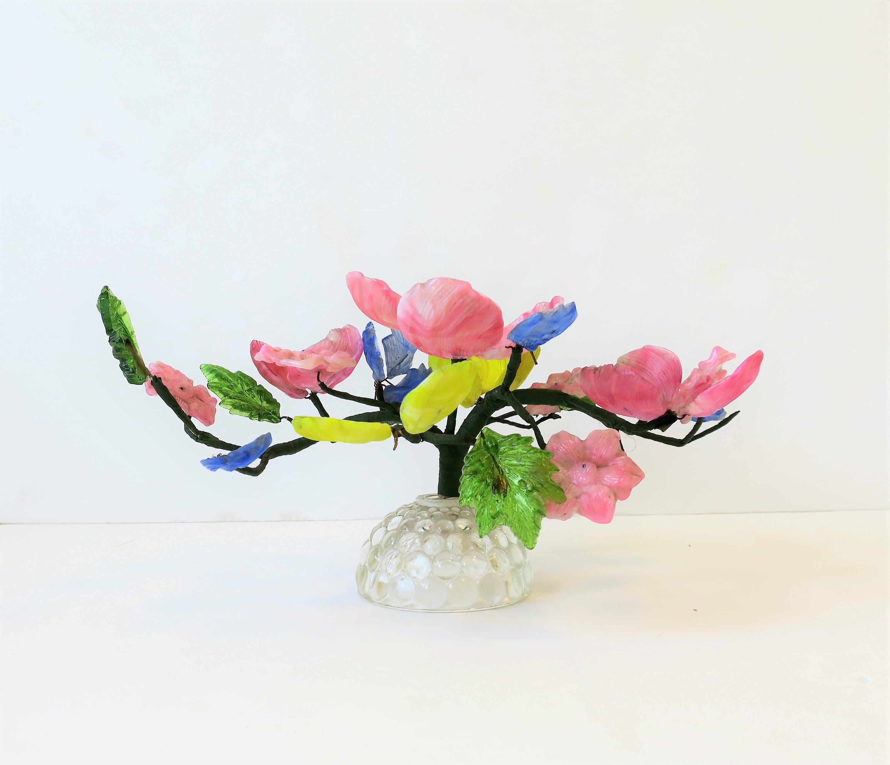 Midcentury Italian Art Glass Floral Arrangment Sculpture Piece 3