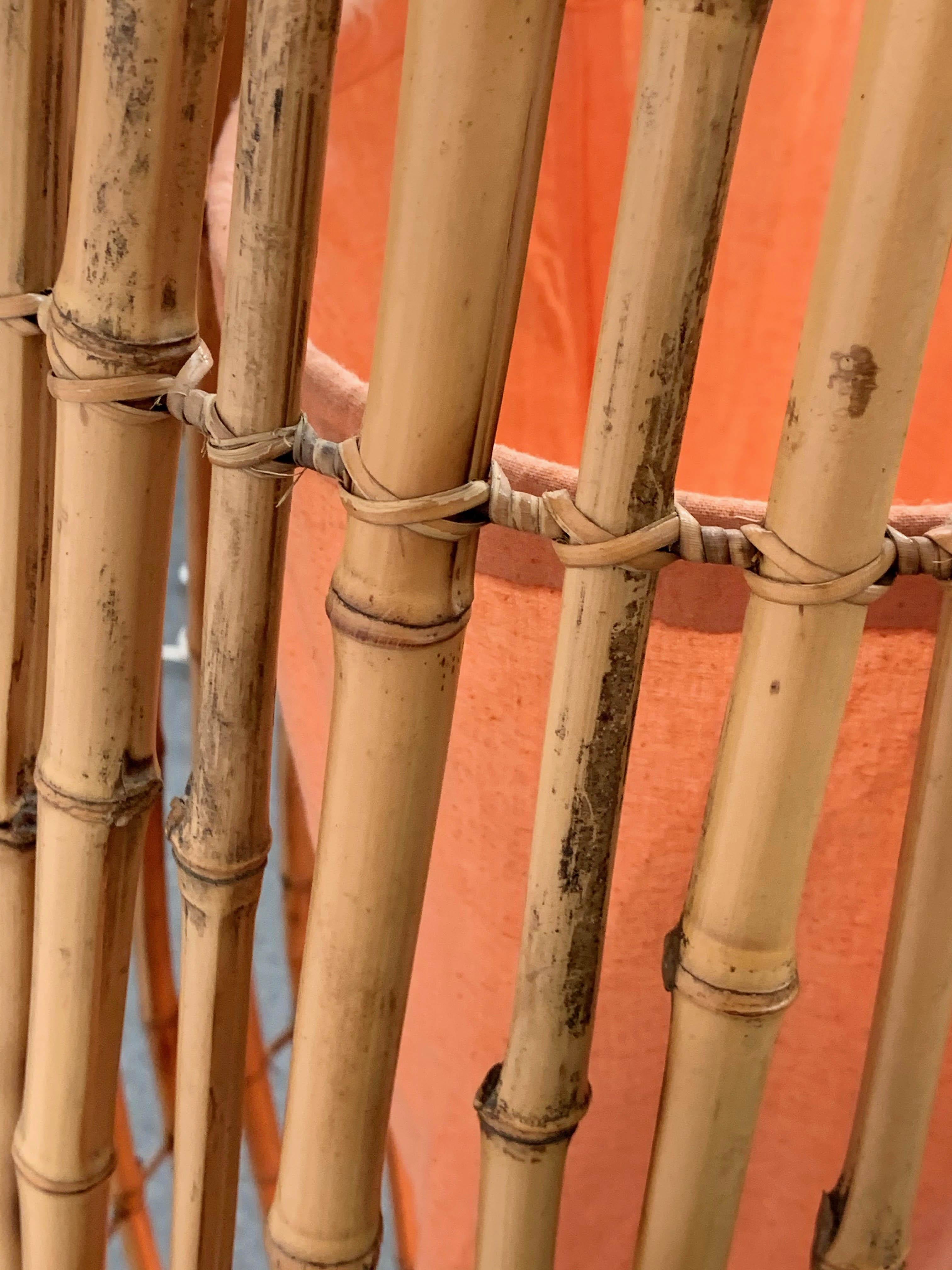 Lampadaire italien du milieu du siècle dernier en bambou et rotin attribué à Albini, années 1960 en vente 8
