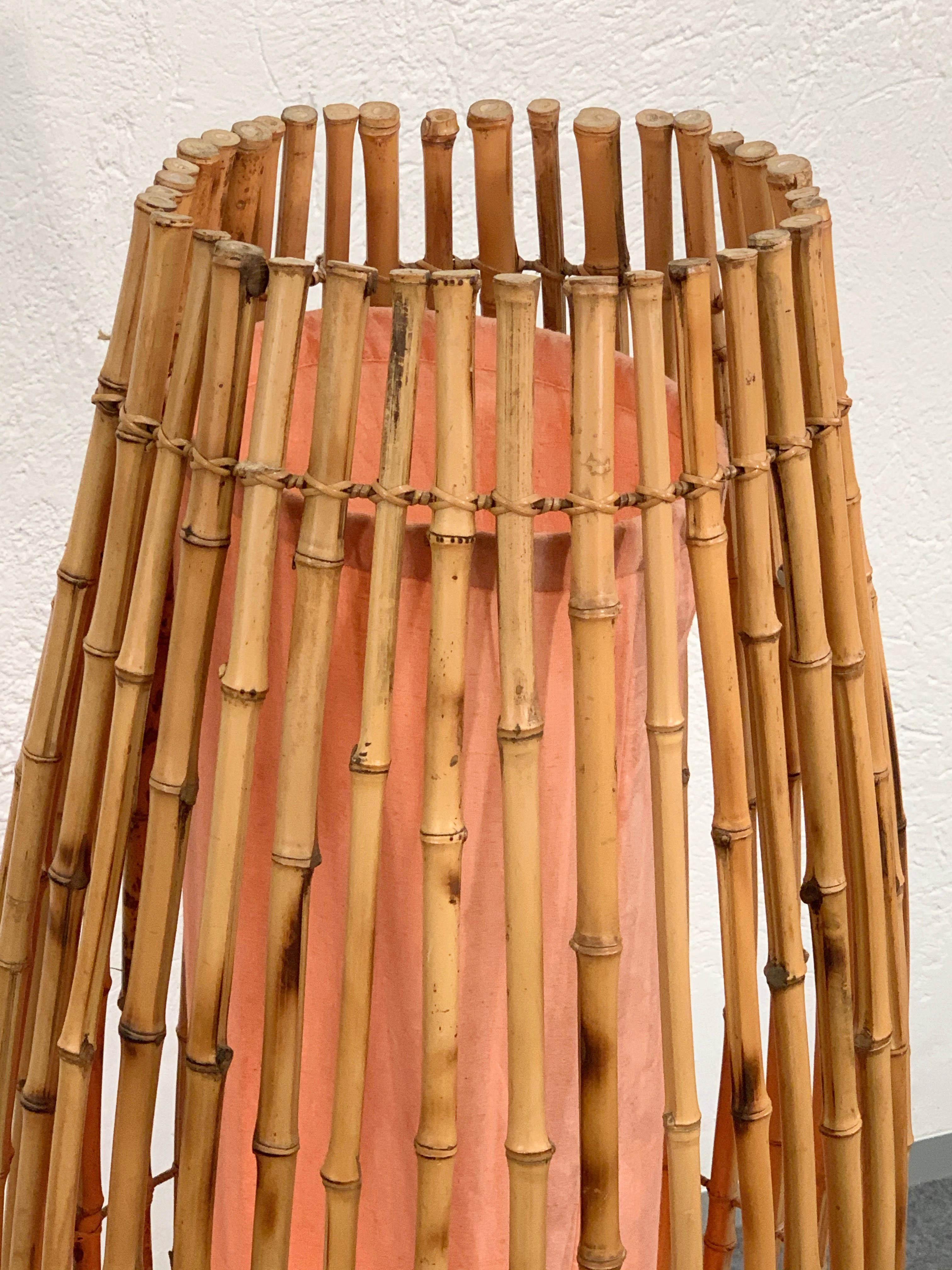 Italienische Stehlampe aus Bambus und Rattan aus der Mitte des Jahrhunderts, Albini zugeschrieben, 1960er Jahre im Angebot 3