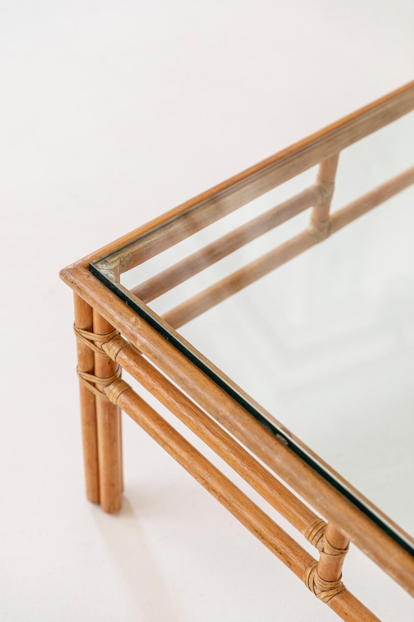 Table basse italienne en bambou du milieu du siècle dernier par Lyda Levi, 1970 en vente 5