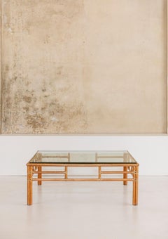 Midcentury Italian Bamboo Coffee Table by Lyda Levi, 1970