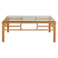 Vintage Midcentury Italian Bamboo Coffee Table by Lyda Levi, 1970 