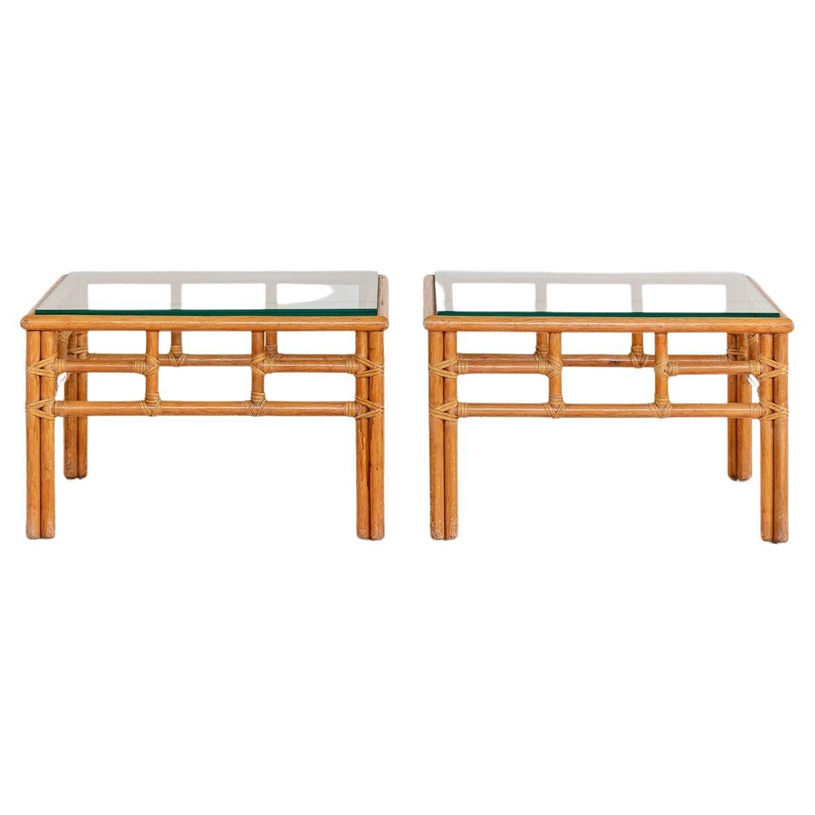 Midcentury Italian Bamboo Coffee Tables by Lyda Levi, 1970 For Sale