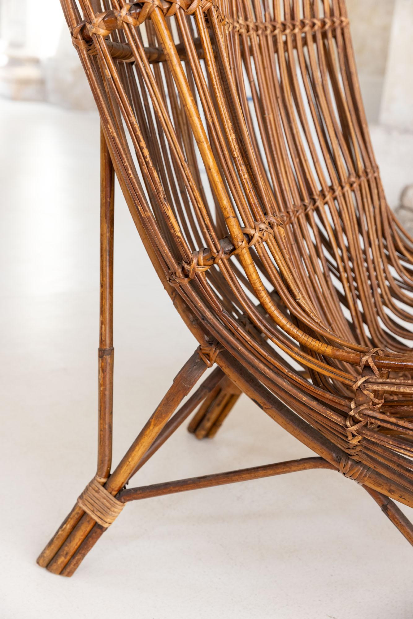 Fauteuil Gala en bambou italien du milieu du siècle dernier par Franco Albini pour Bonacina 7