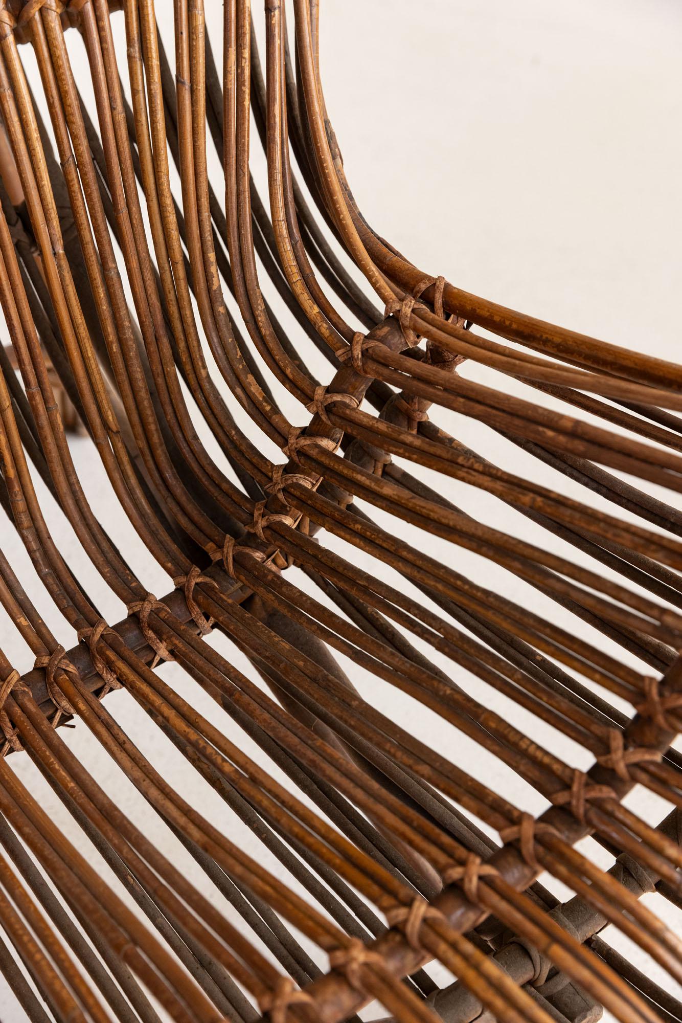 Fauteuil Gala en bambou italien du milieu du siècle dernier par Franco Albini pour Bonacina 8