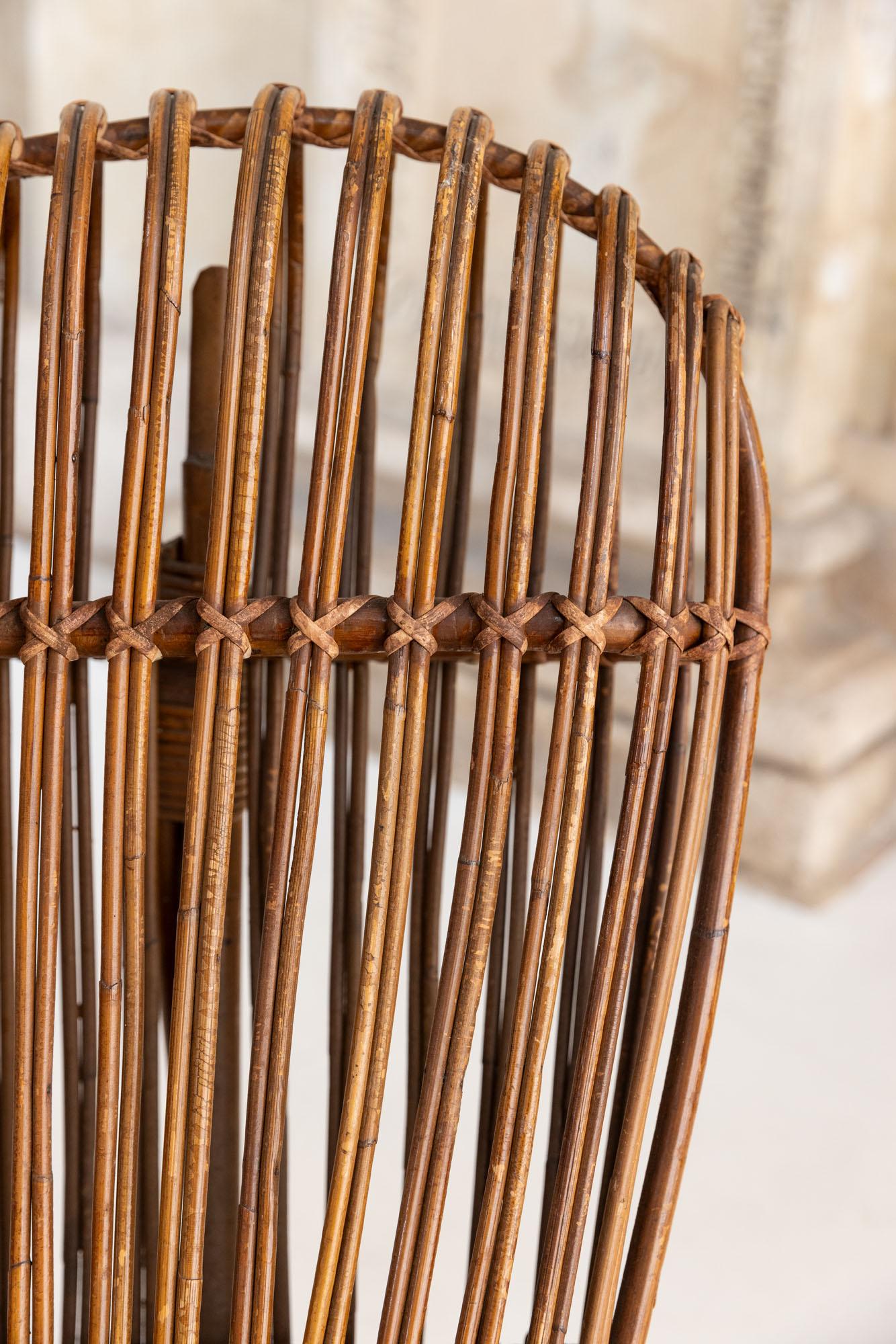 Fauteuil Gala en bambou italien du milieu du siècle dernier par Franco Albini pour Bonacina 9