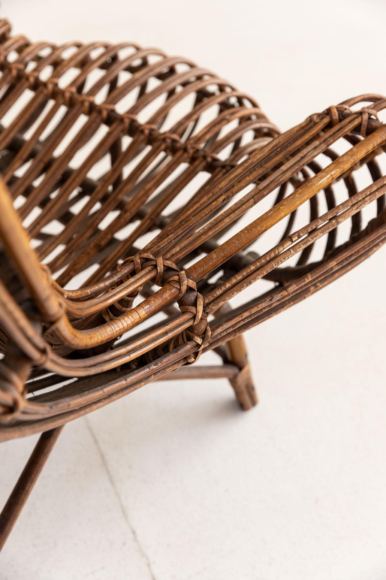 Fauteuil Gala en bambou italien du milieu du siècle dernier par Franco Albini pour Bonacina 10