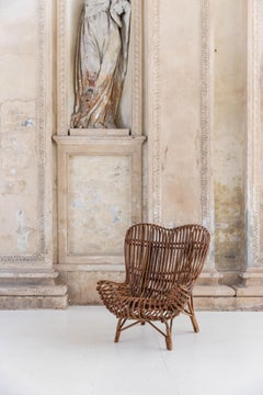 Midcentury italian bamboo Gala armchair by Franco Albini for Bonacina