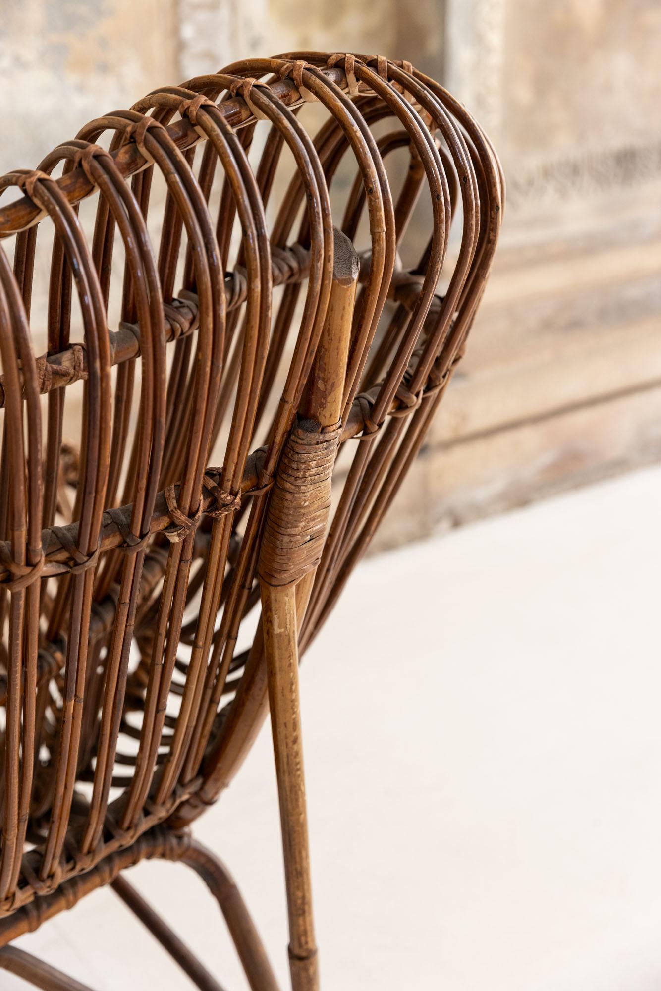 Fauteuil Gala en bambou italien du milieu du siècle dernier par Franco Albini pour Bonacina 2