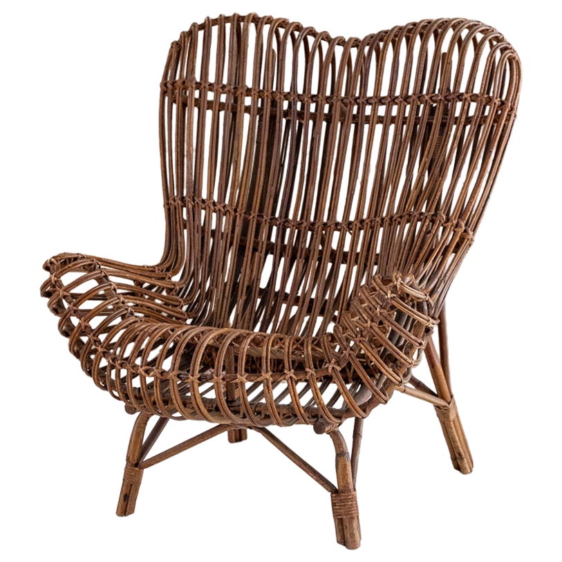 Fauteuil Gala en bambou italien du milieu du siècle dernier par Franco Albini pour Bonacina