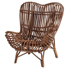 Midcentury italian bamboo Gala armchair by Franco Albini for Bonacina