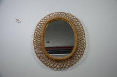 Midcentury Italian Bamboo Mirror, Italy, 1960s