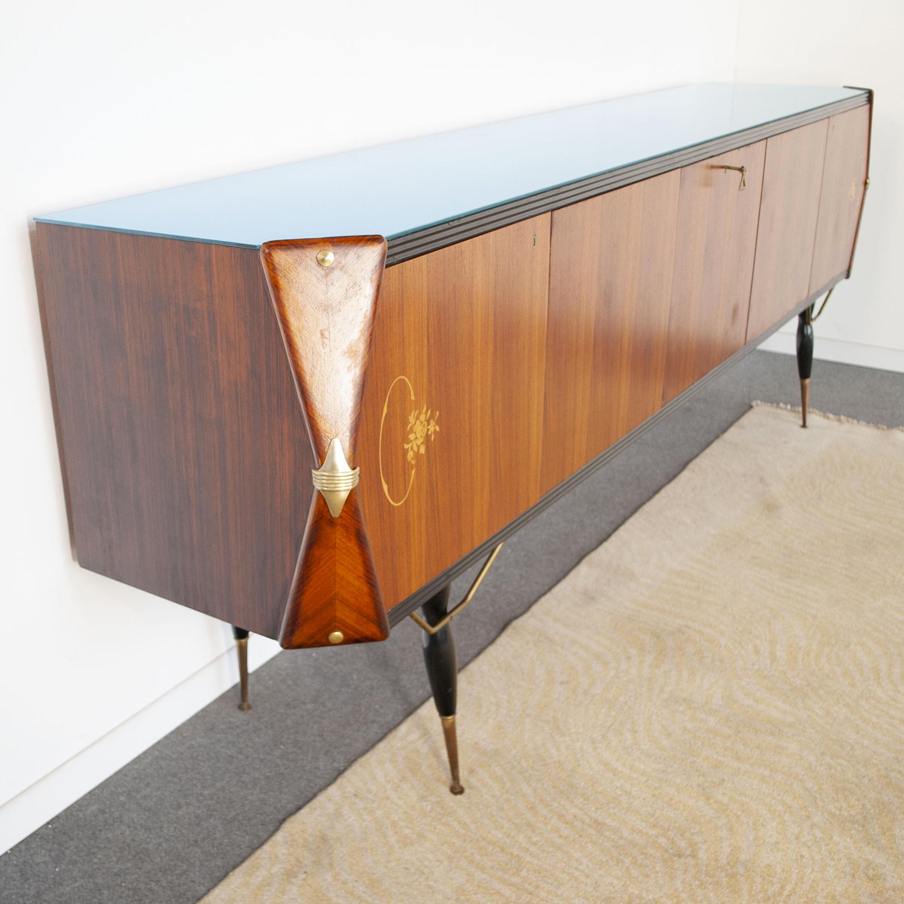 Midcentury Italian Bar Cabinet Late Fifties In Good Condition For Sale In bari, IT
