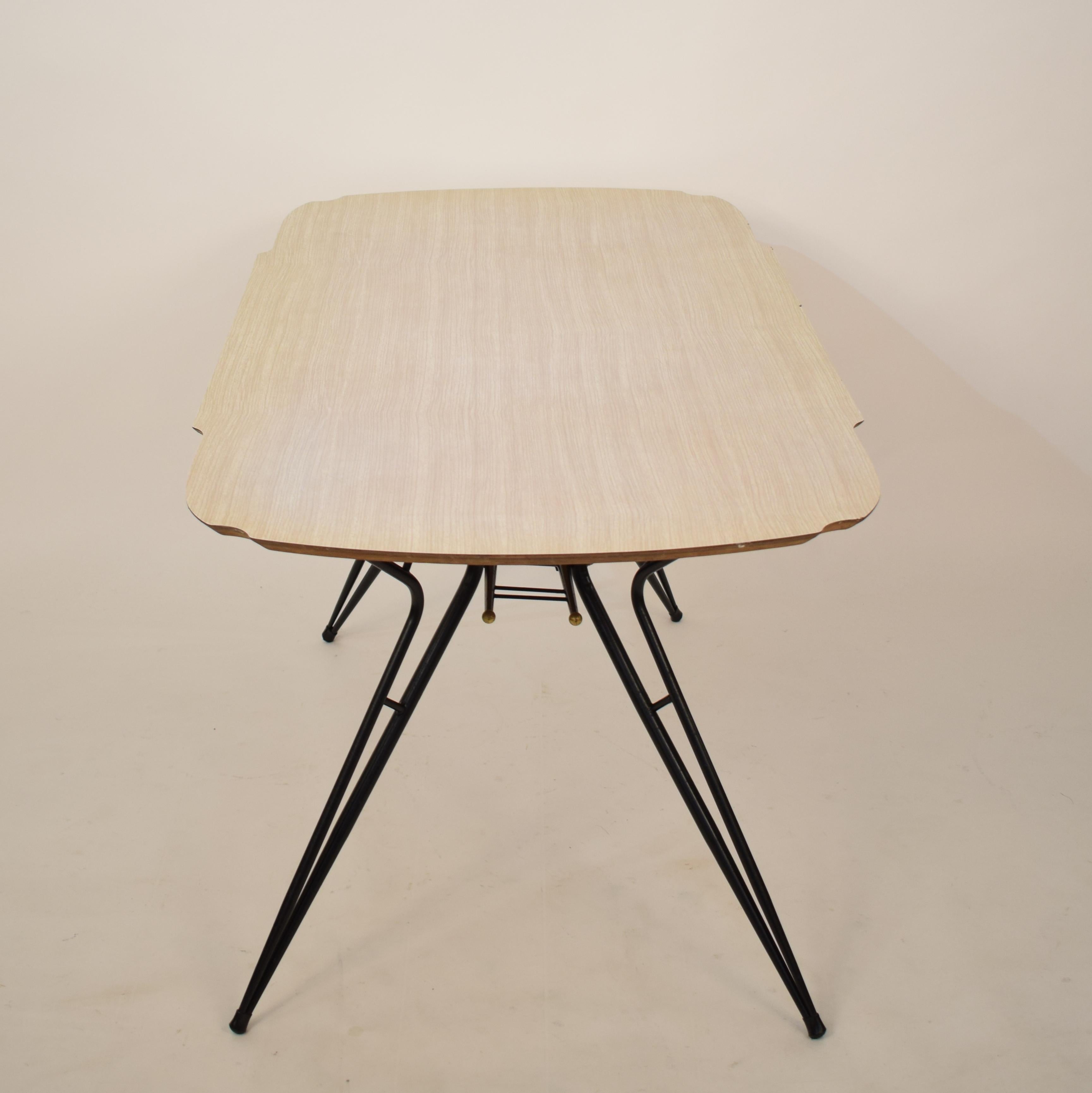 Midcentury Italian Black and White Dining Table Attributed to Ico Parisi, 1958 For Sale 7