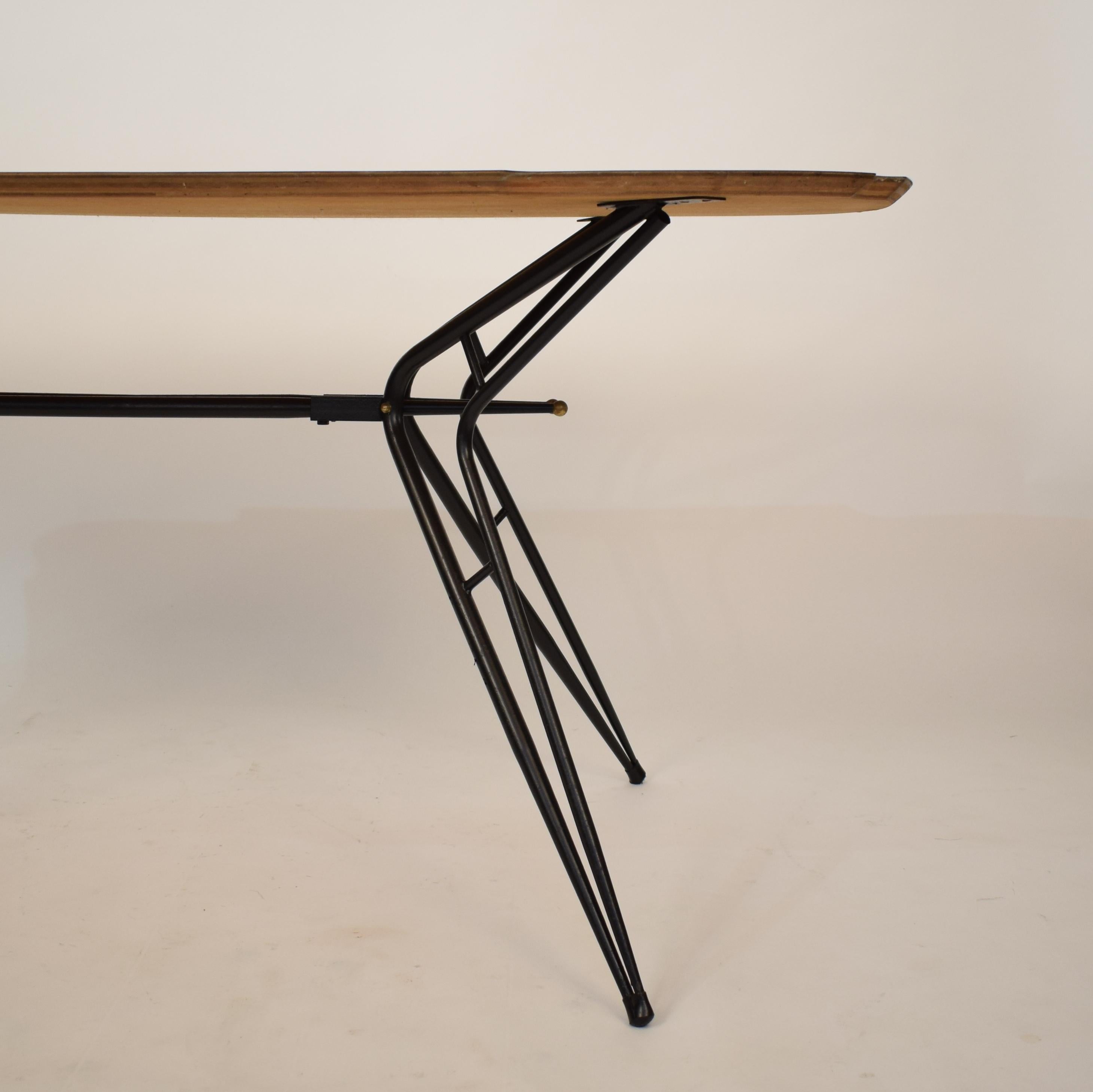 Mid-20th Century Midcentury Italian Black and White Dining Table Attributed to Ico Parisi, 1958 For Sale