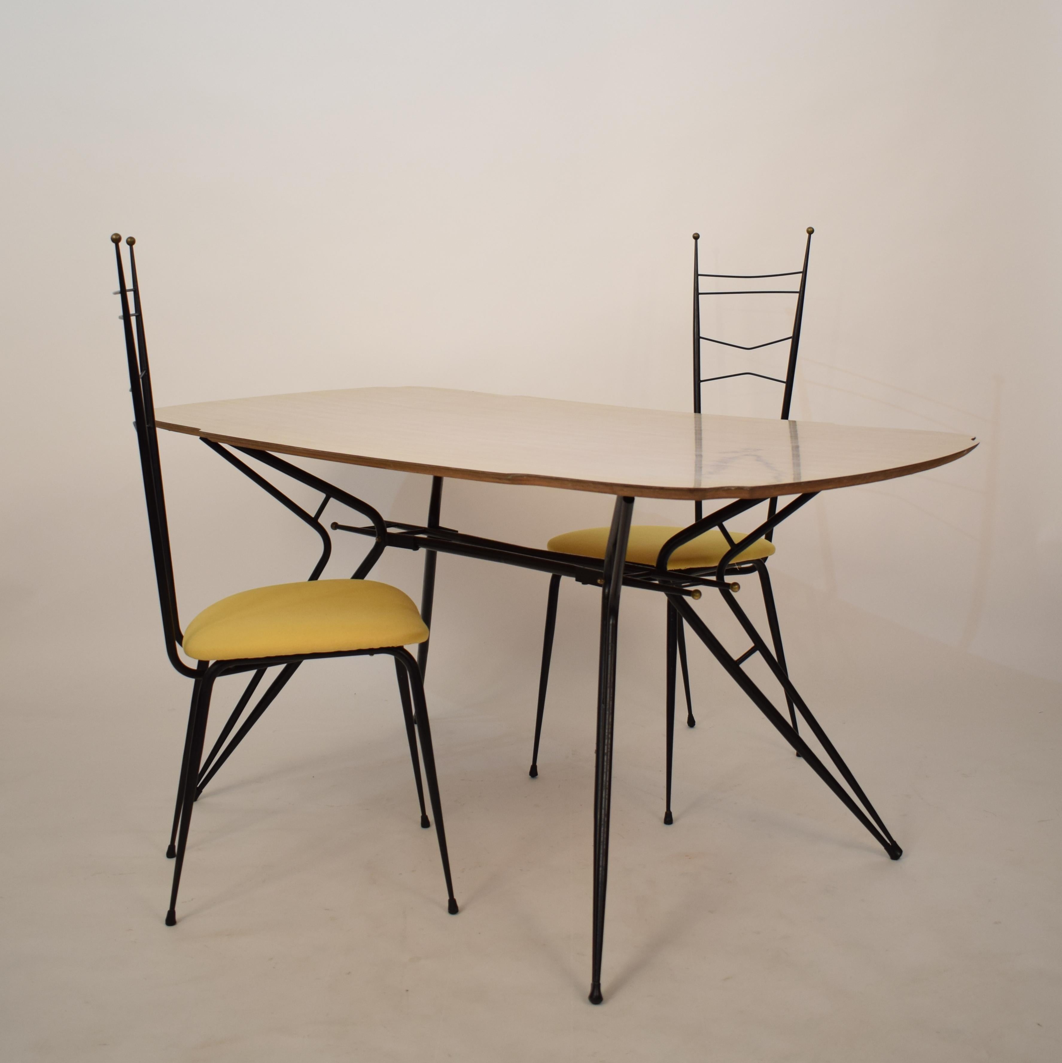 Midcentury Italian Black and White Dining Table Attributed to Ico Parisi, 1958 For Sale 2