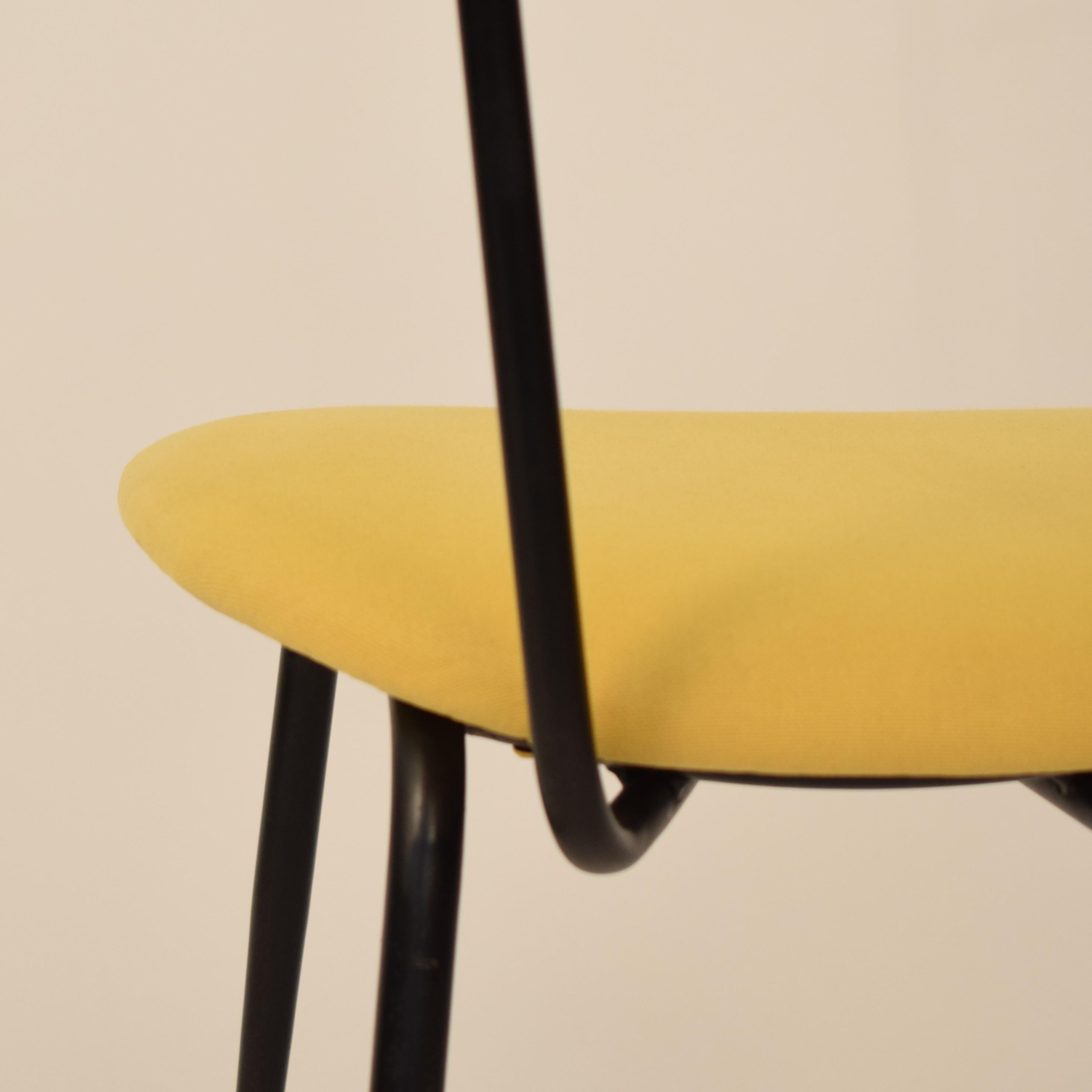 Midcentury Italian Black and Yellow Dining Chairs Attributed to Ico Parisi, 1958 6