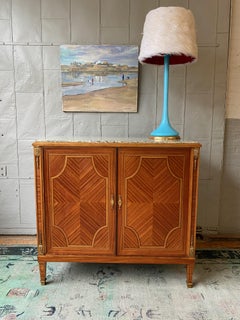 Mid Century Italian Blue Venetian Glass Lamp on Giltwood Base