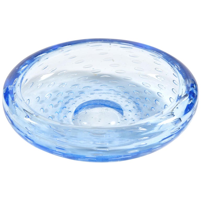 Danam Antik * Large Blue Murano Art Glass Bowl Italy