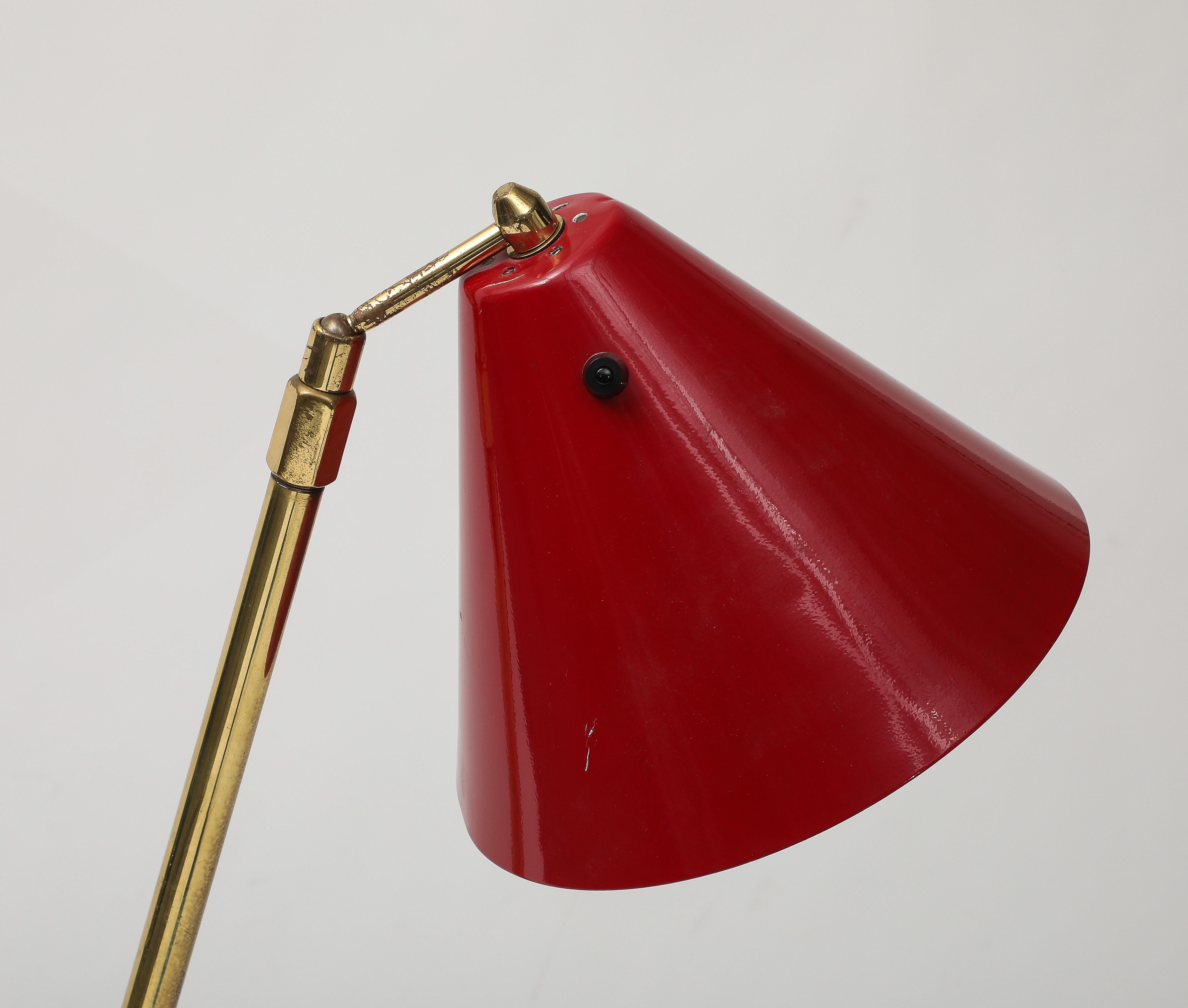 Verstellbare Stehlampe aus italienischem Messing aus der Mitte des Jahrhunderts im Angebot 4