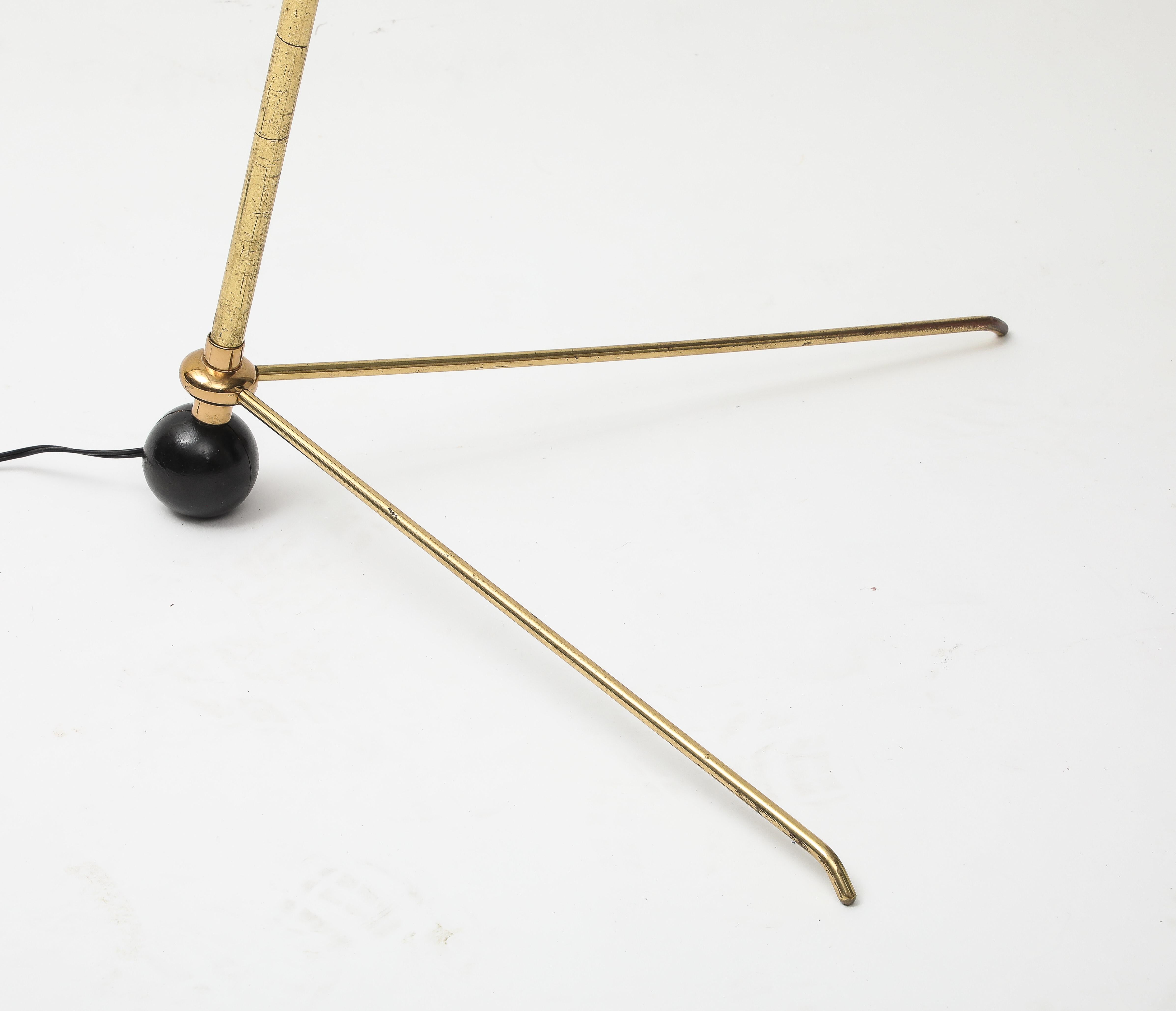 Verstellbare Stehlampe aus italienischem Messing aus der Mitte des Jahrhunderts im Angebot 8
