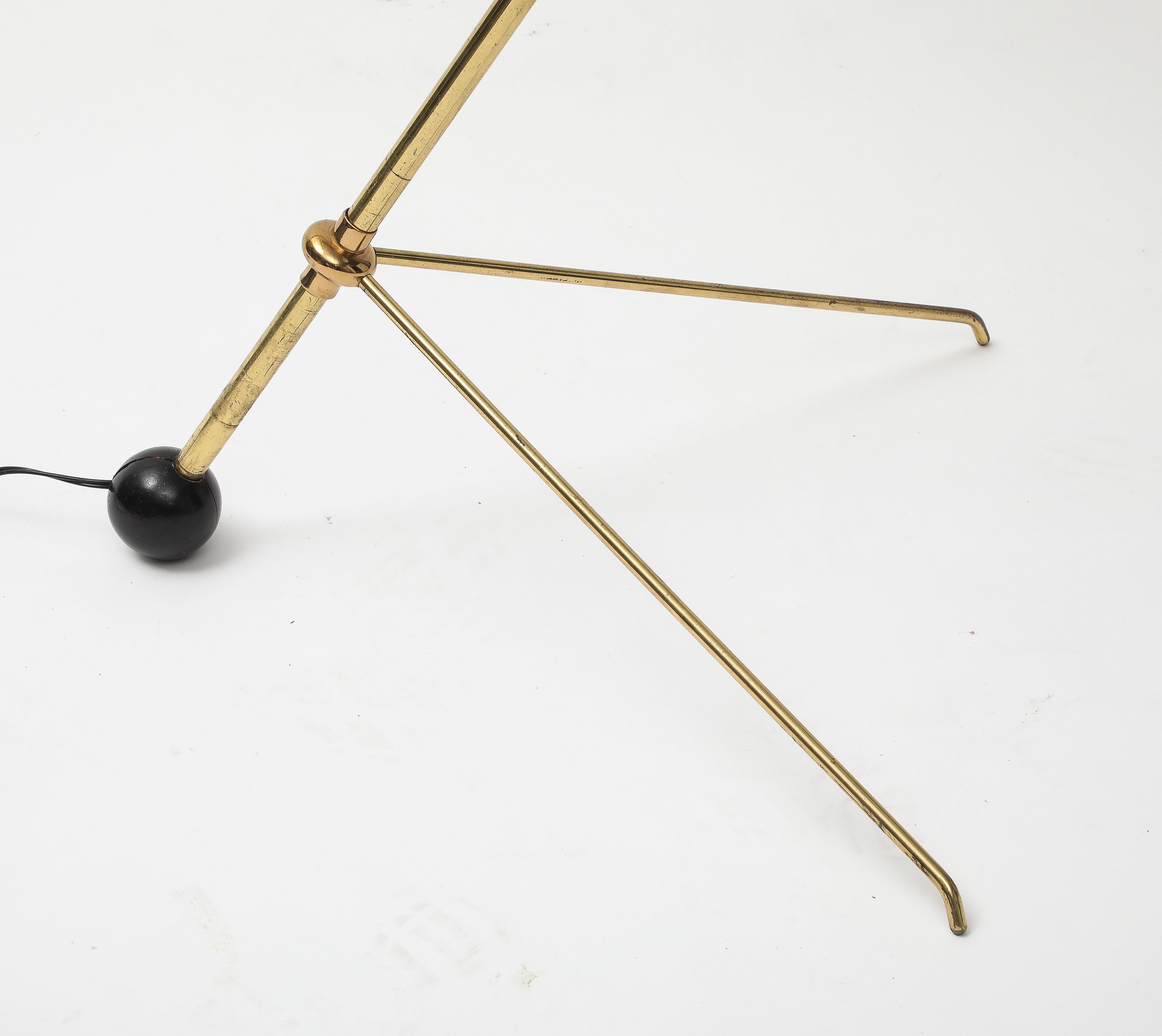 Verstellbare Stehlampe aus italienischem Messing aus der Mitte des Jahrhunderts im Angebot 10