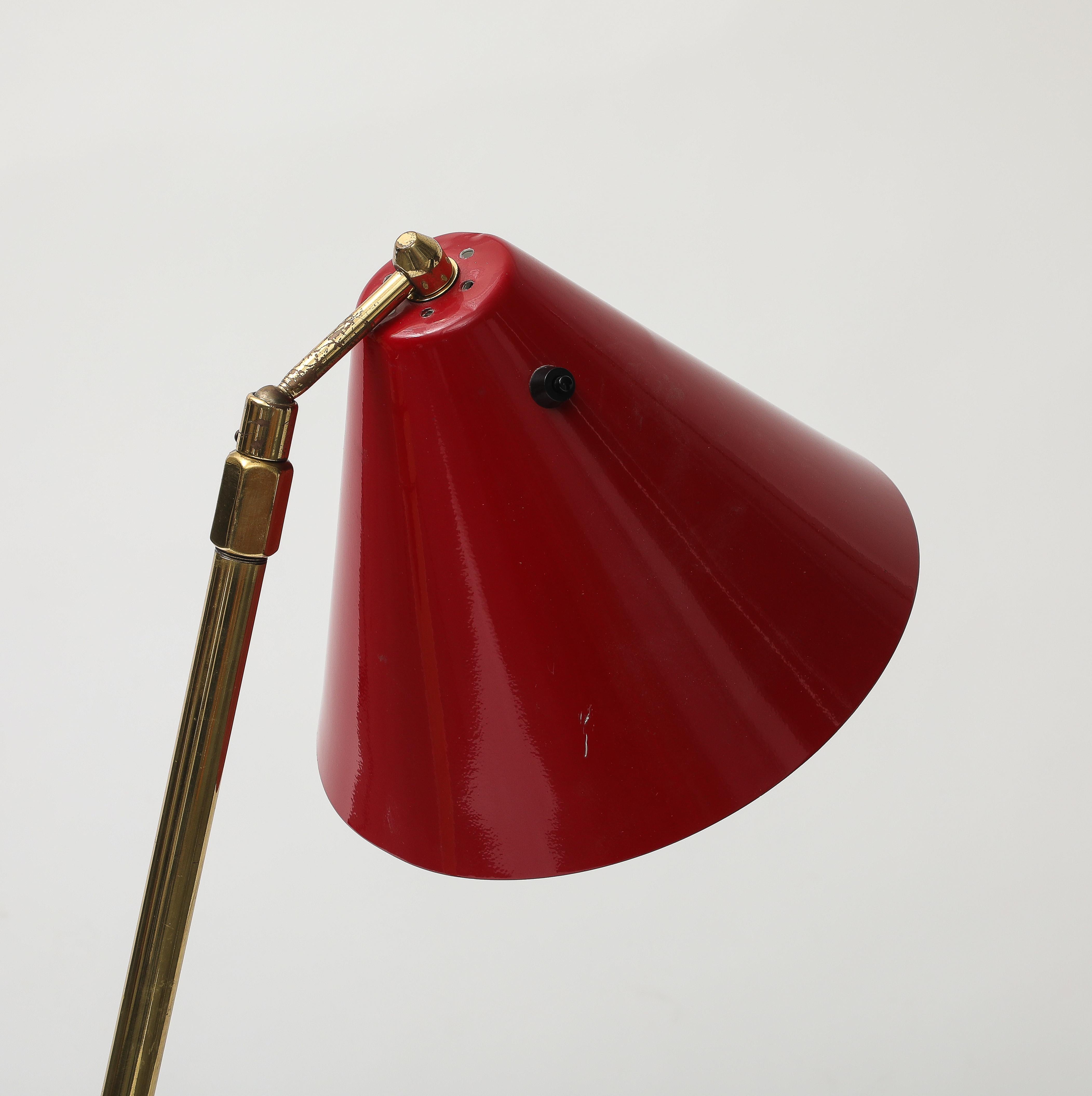 Verstellbare Stehlampe aus italienischem Messing aus der Mitte des Jahrhunderts im Angebot 11