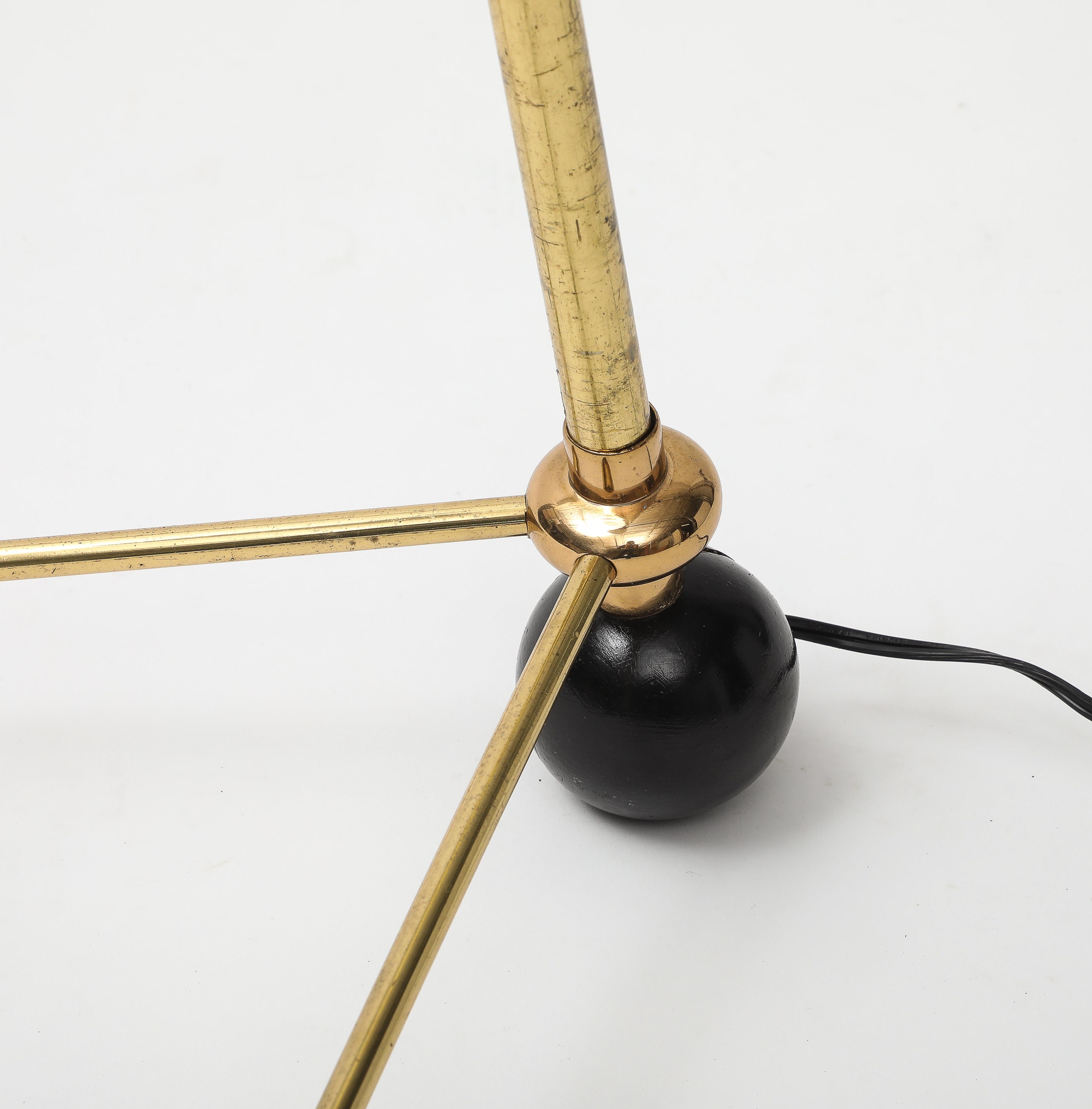 Verstellbare Stehlampe aus italienischem Messing aus der Mitte des Jahrhunderts im Angebot 3