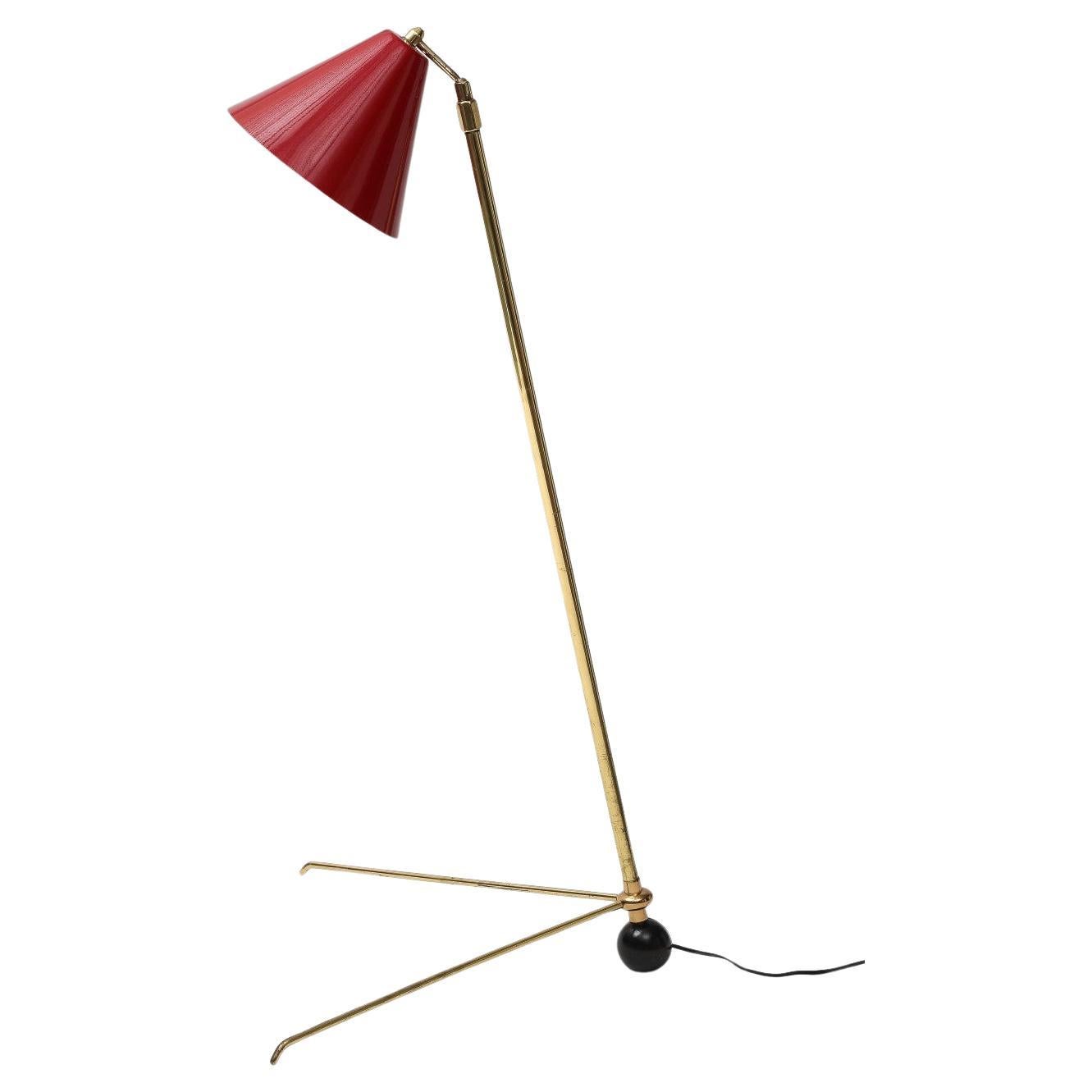 Midcentury Italian Brass Adjustable Floor Lamp
