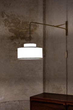 Midcentury italian brass adjustable wall light