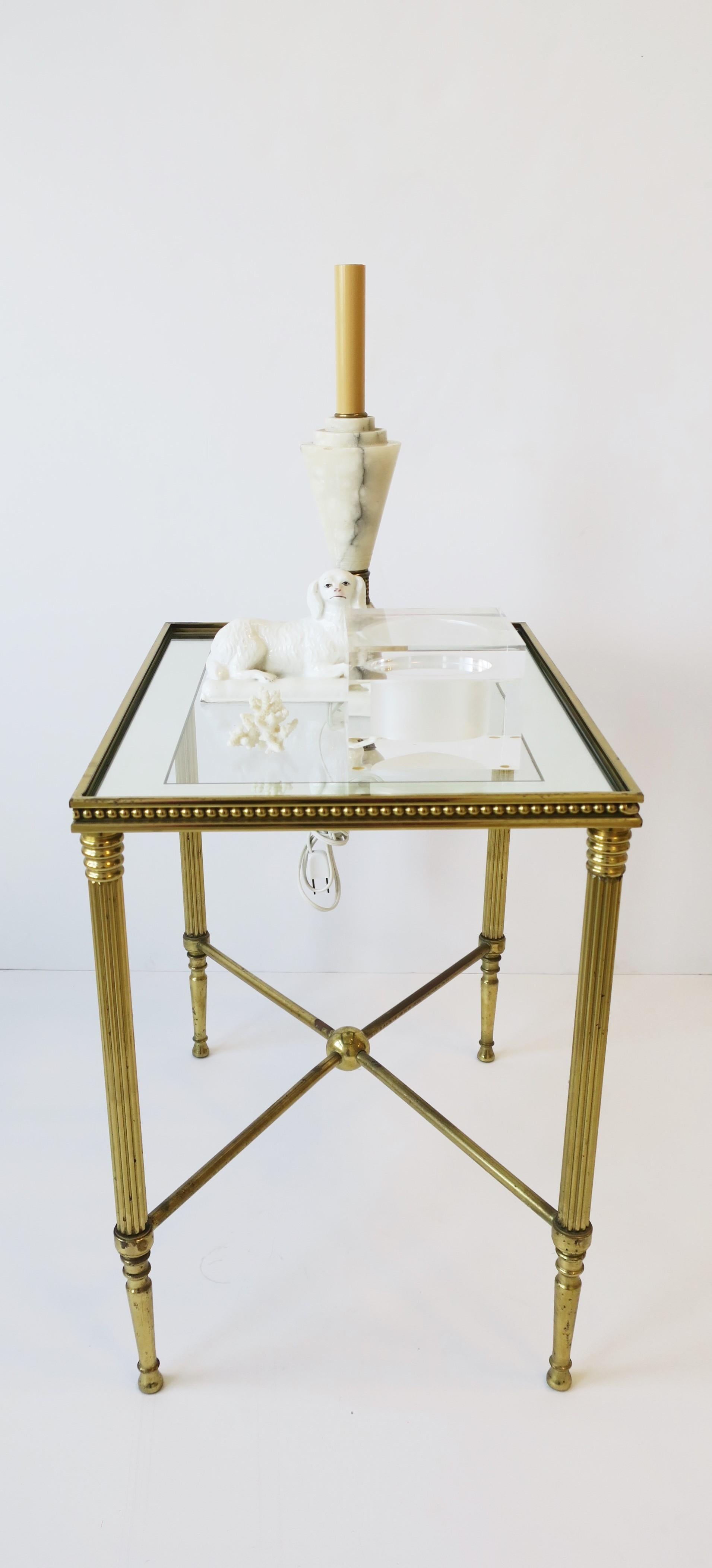 Italian Brass and Glass End or Side Table in the Style of Jansen 8