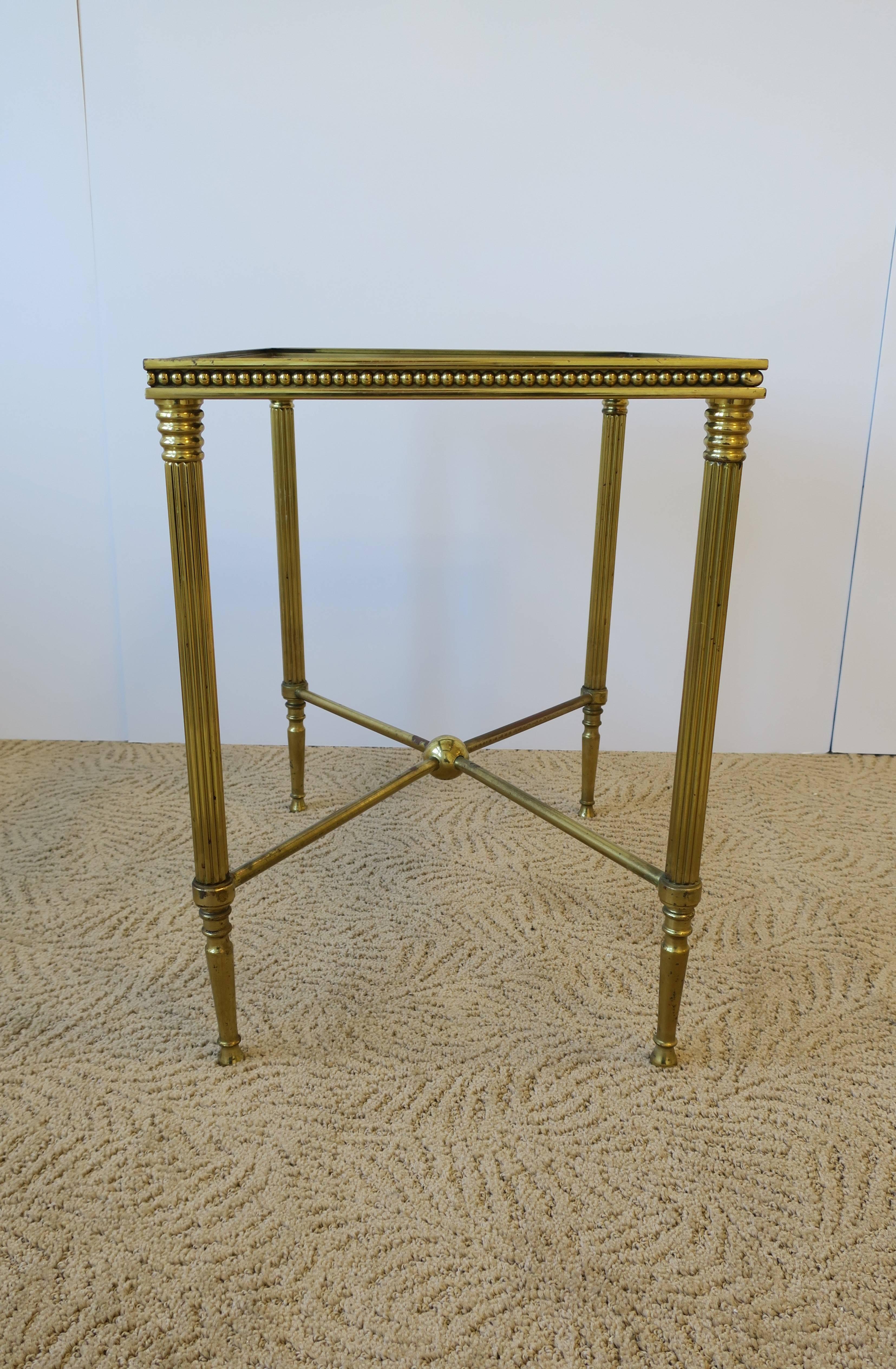 Italian Brass and Glass End or Side Table in the Style of Jansen 4
