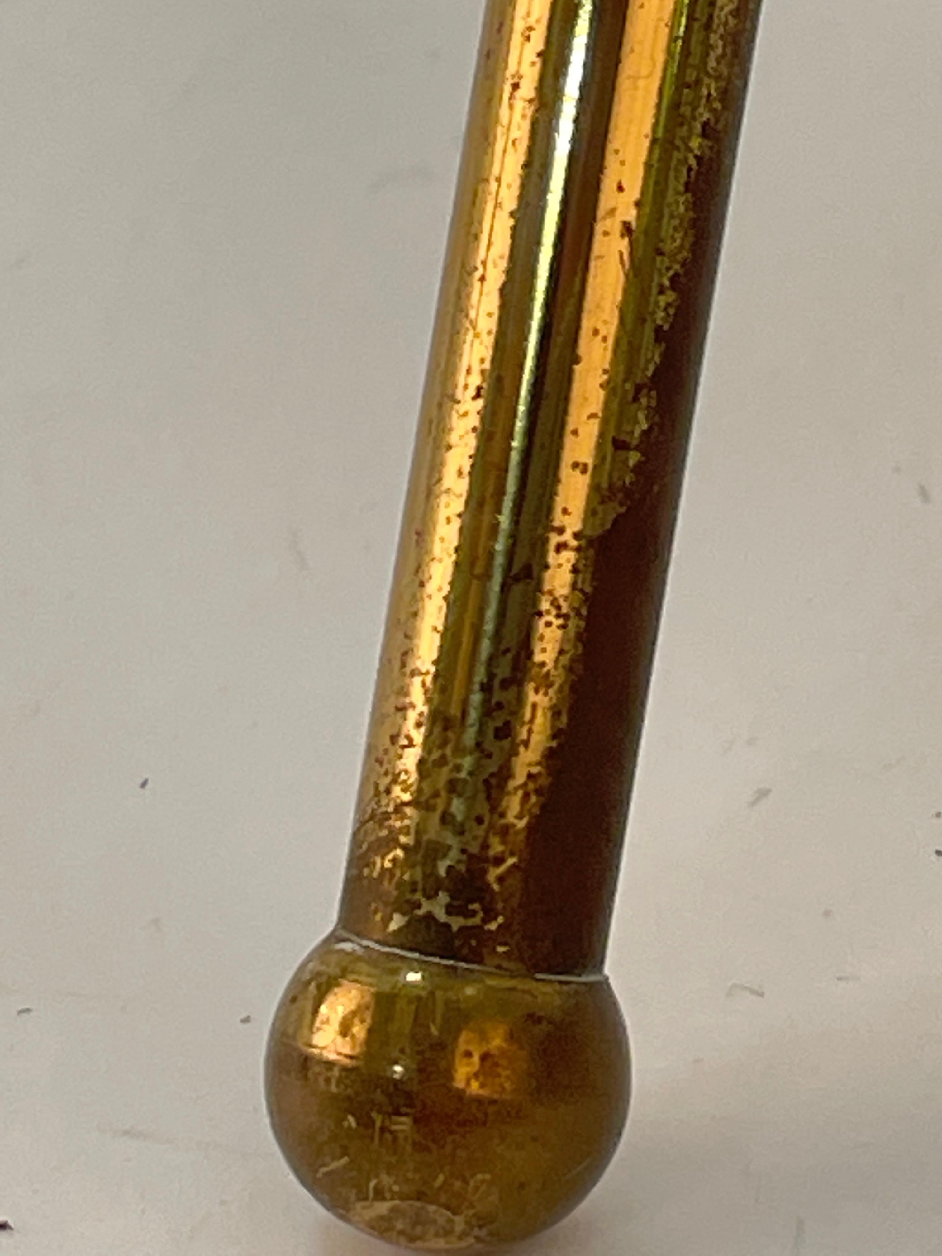 Midcentury Italian Brass and Glass Round Side Table with Tripod Structure, 1950s 11