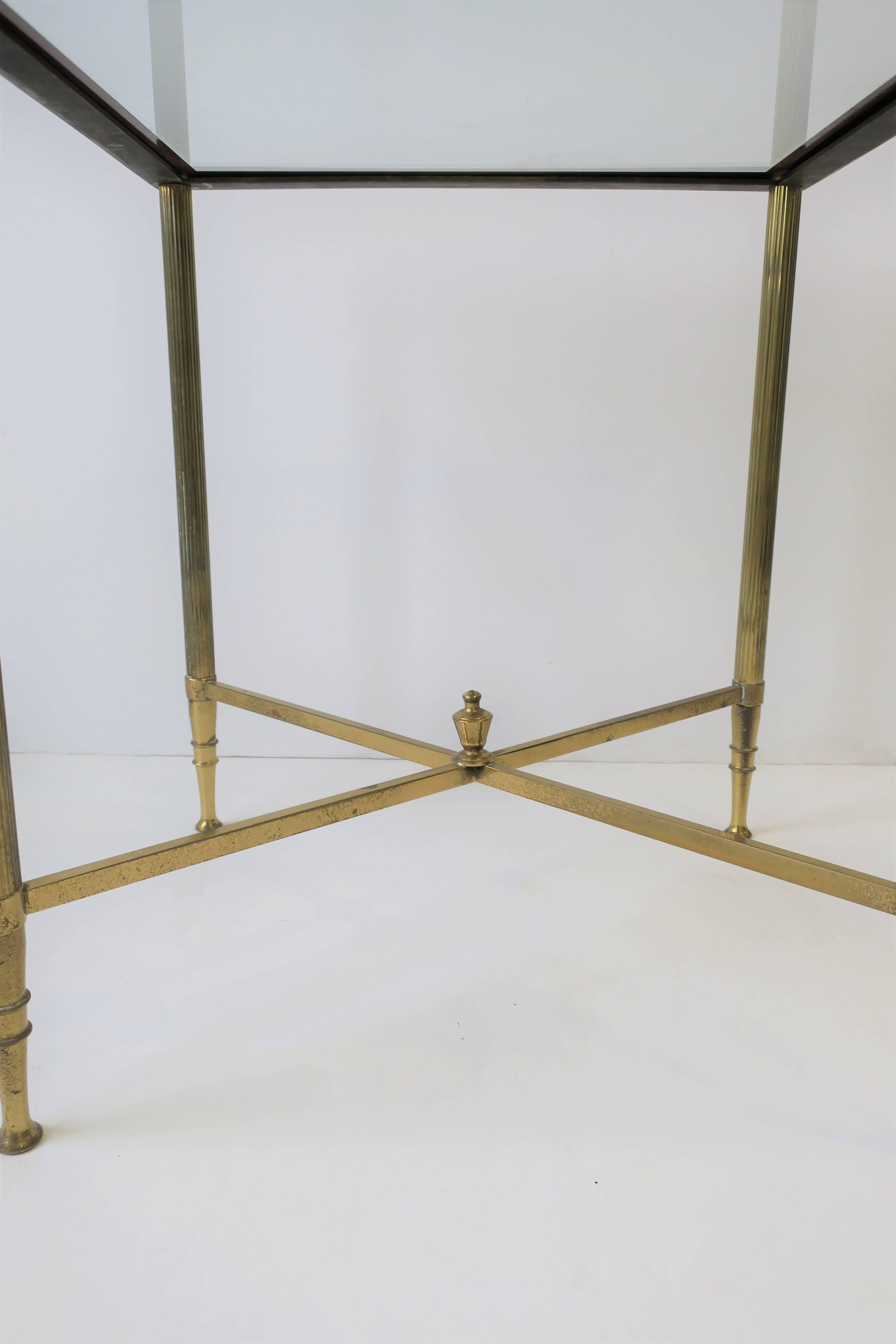 Italian Brass and Glass Side or Drinks Table in the Directoire Style 6
