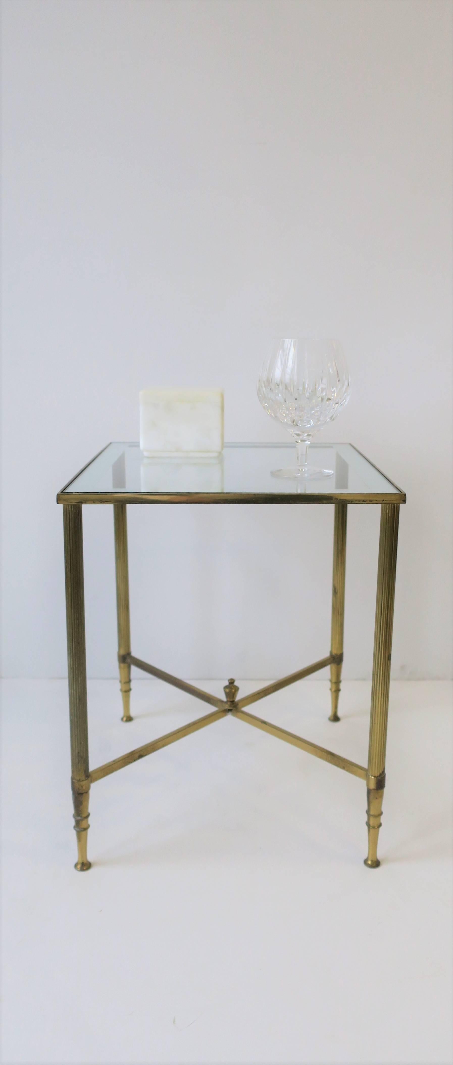 Italian Brass and Glass Side or Drinks Table in the Directoire Style 4