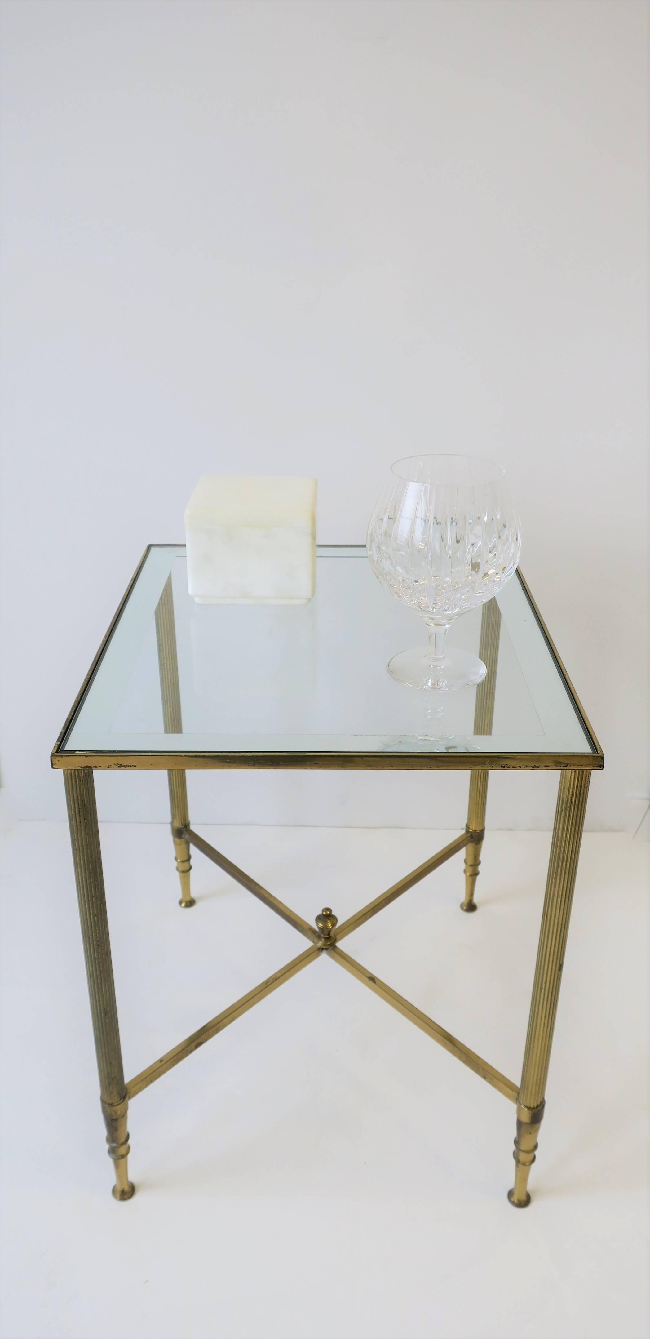 Italian Brass and Glass Side or Drinks Table in the Directoire Style 5