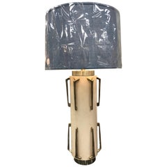 Midcentury Italian Brass and Leather Table Lamp Midcentury Italian Brass and Leather Table Lamp