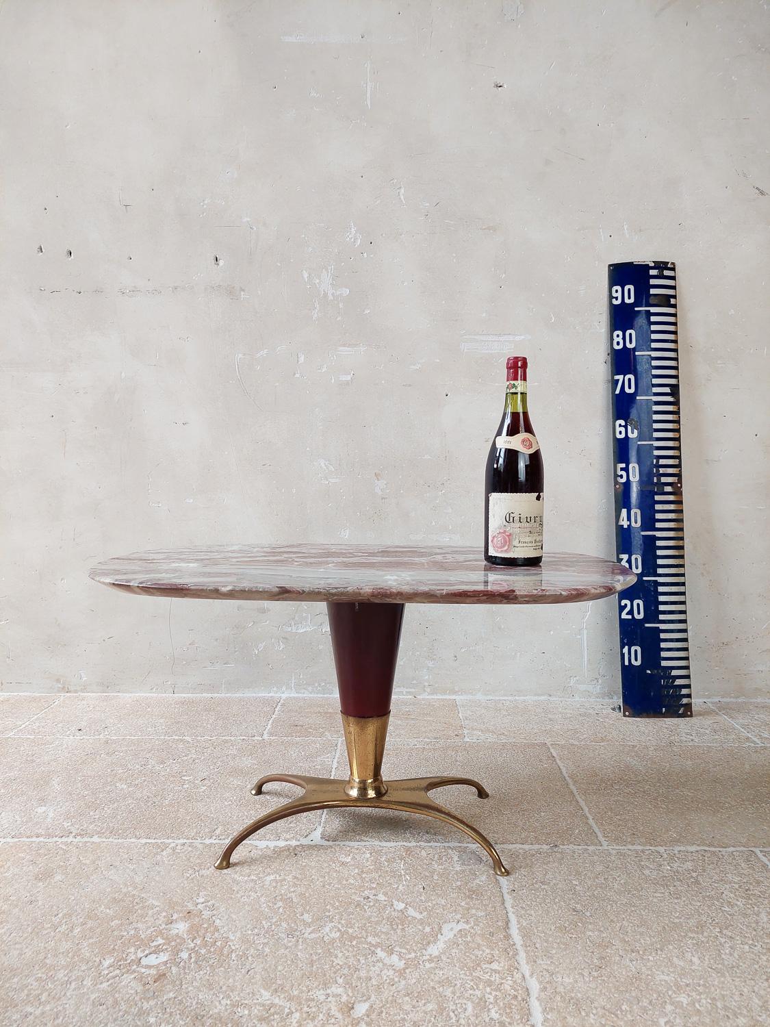 Mid-Century Italian Brass and Marble Coffee Table, 1950s 3