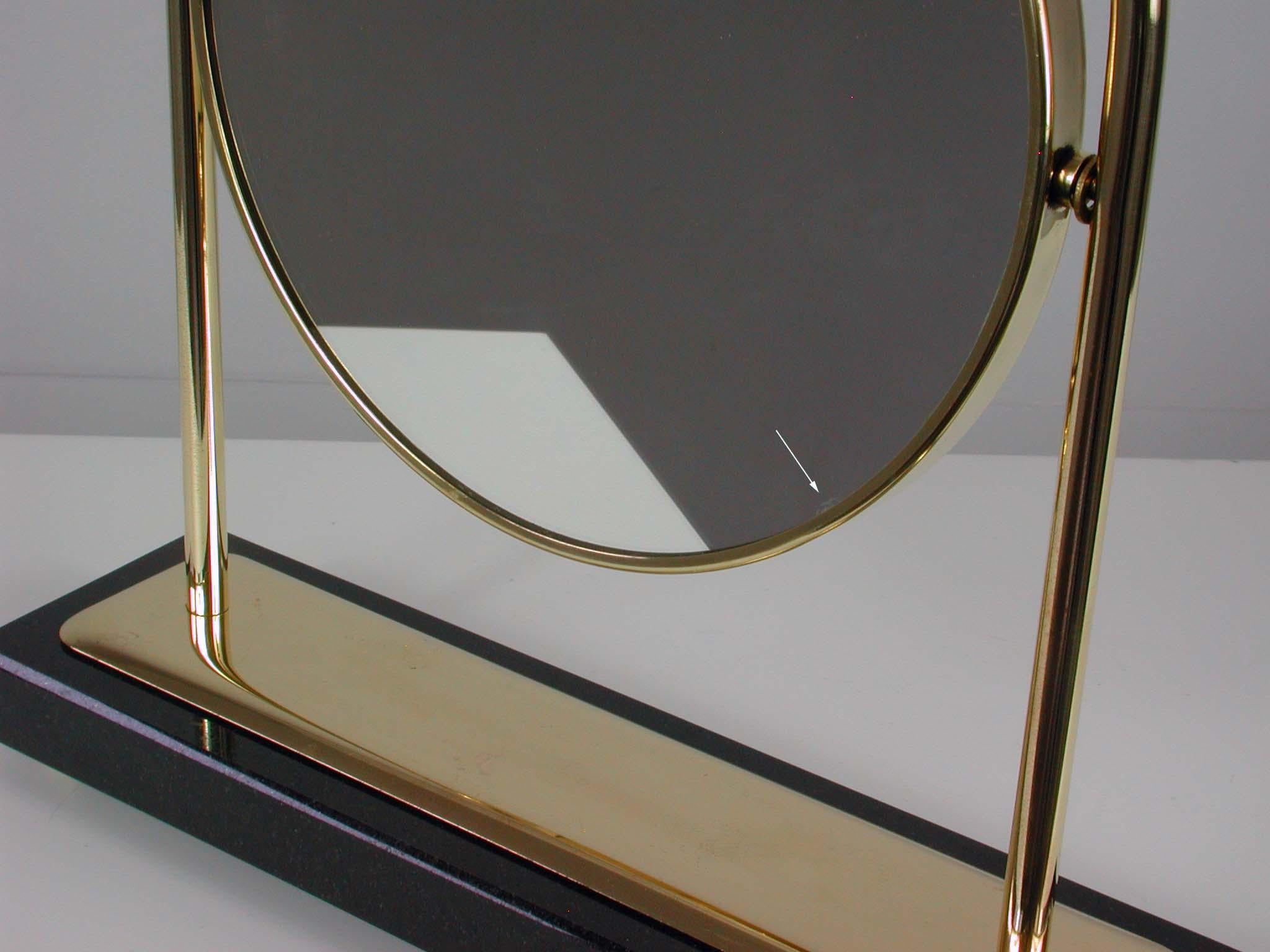 Midcentury Italian Brass and Marble Tilting Table Mirror, 1950s 11