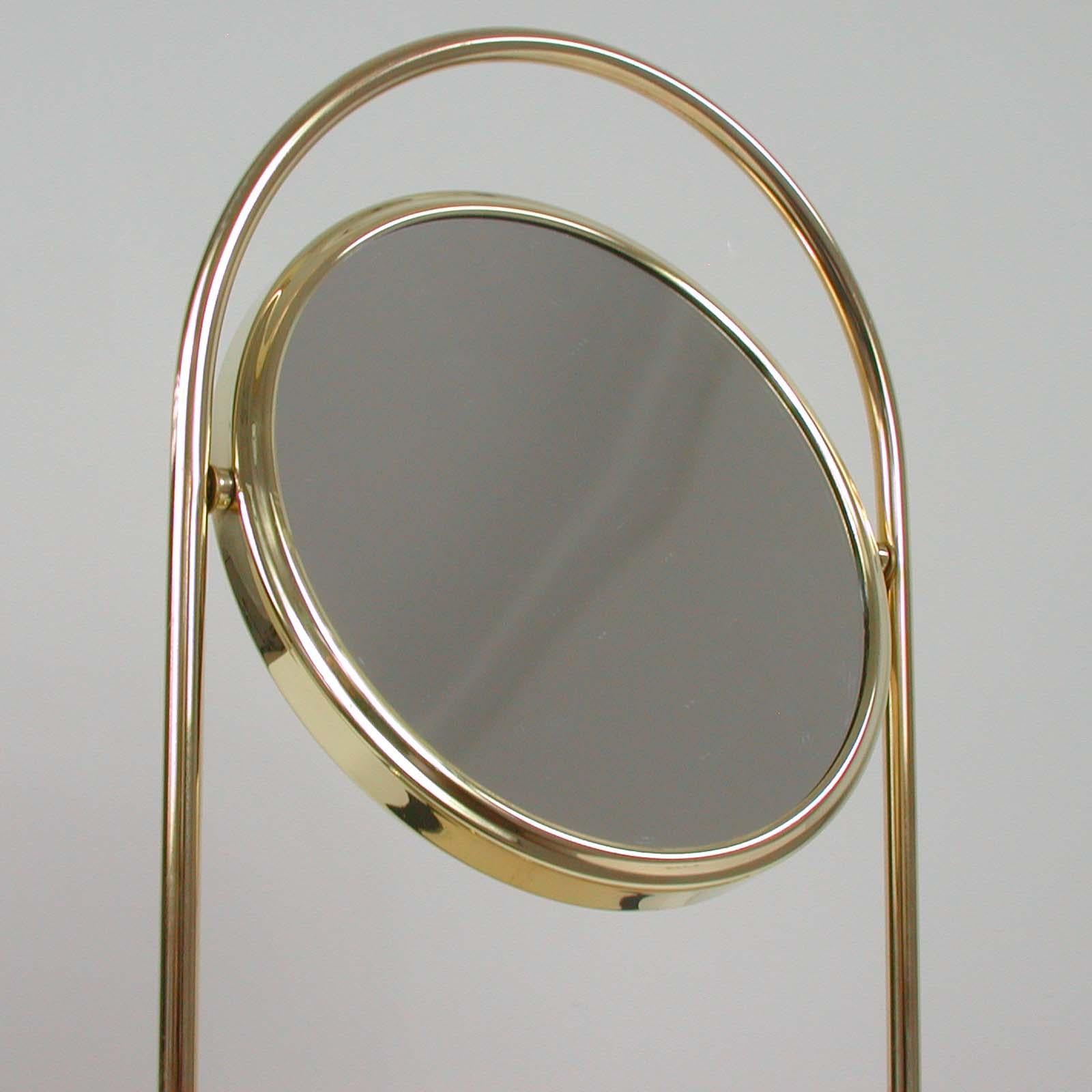 Midcentury Italian Brass and Marble Tilting Table Mirror, 1950s In Good Condition In NUEMBRECHT, NRW